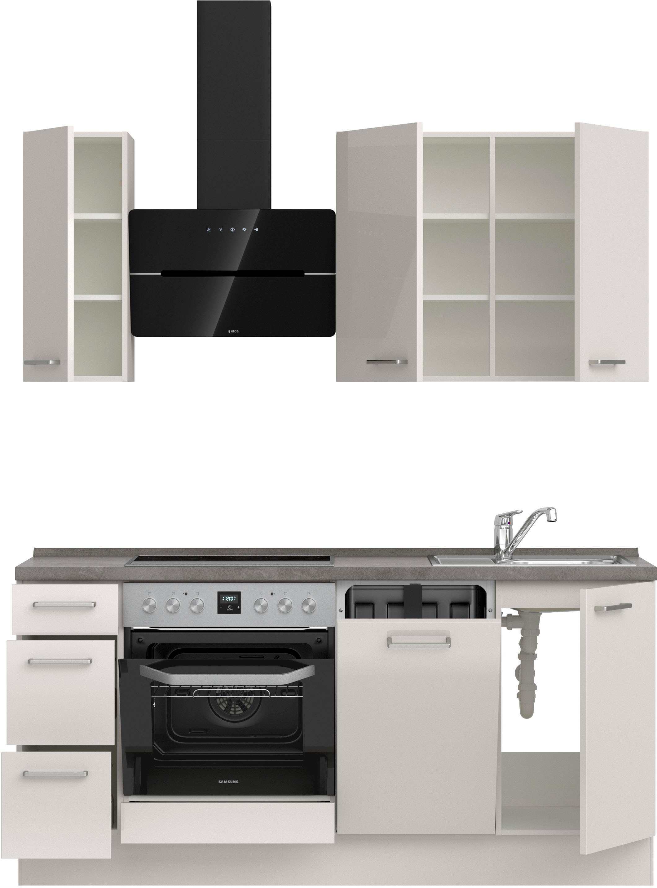 nobilia® Küchenzeile »"Flash II"«, vormontiert, Ausrichtung wählbar, Breite 180 cm, wahlw. mit E-Geräten