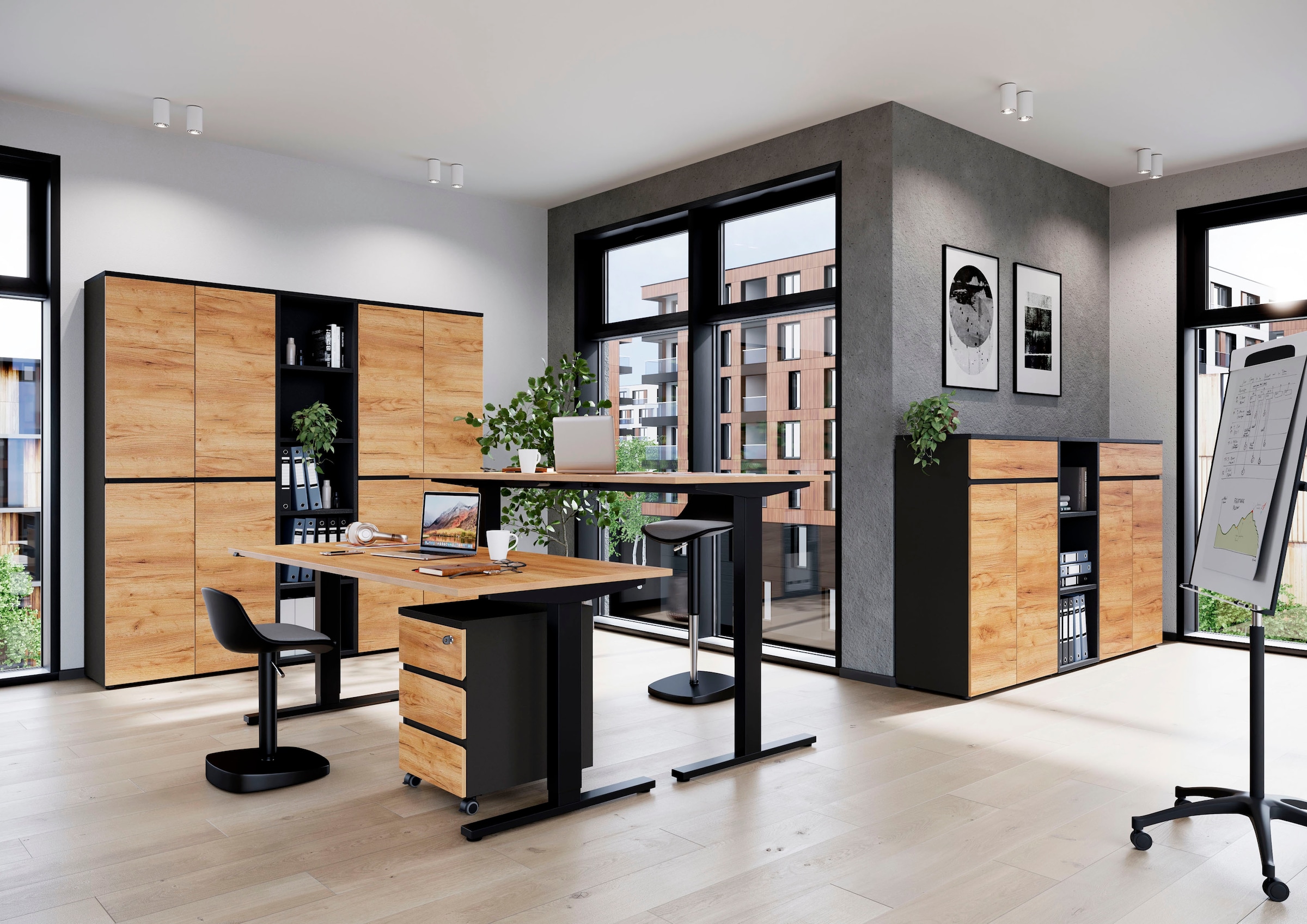 GERMANIA Aktenschrank »GW-Lissabon Aktenschrank«, mit verstellbaren Einlegeböden und grifflosem Design