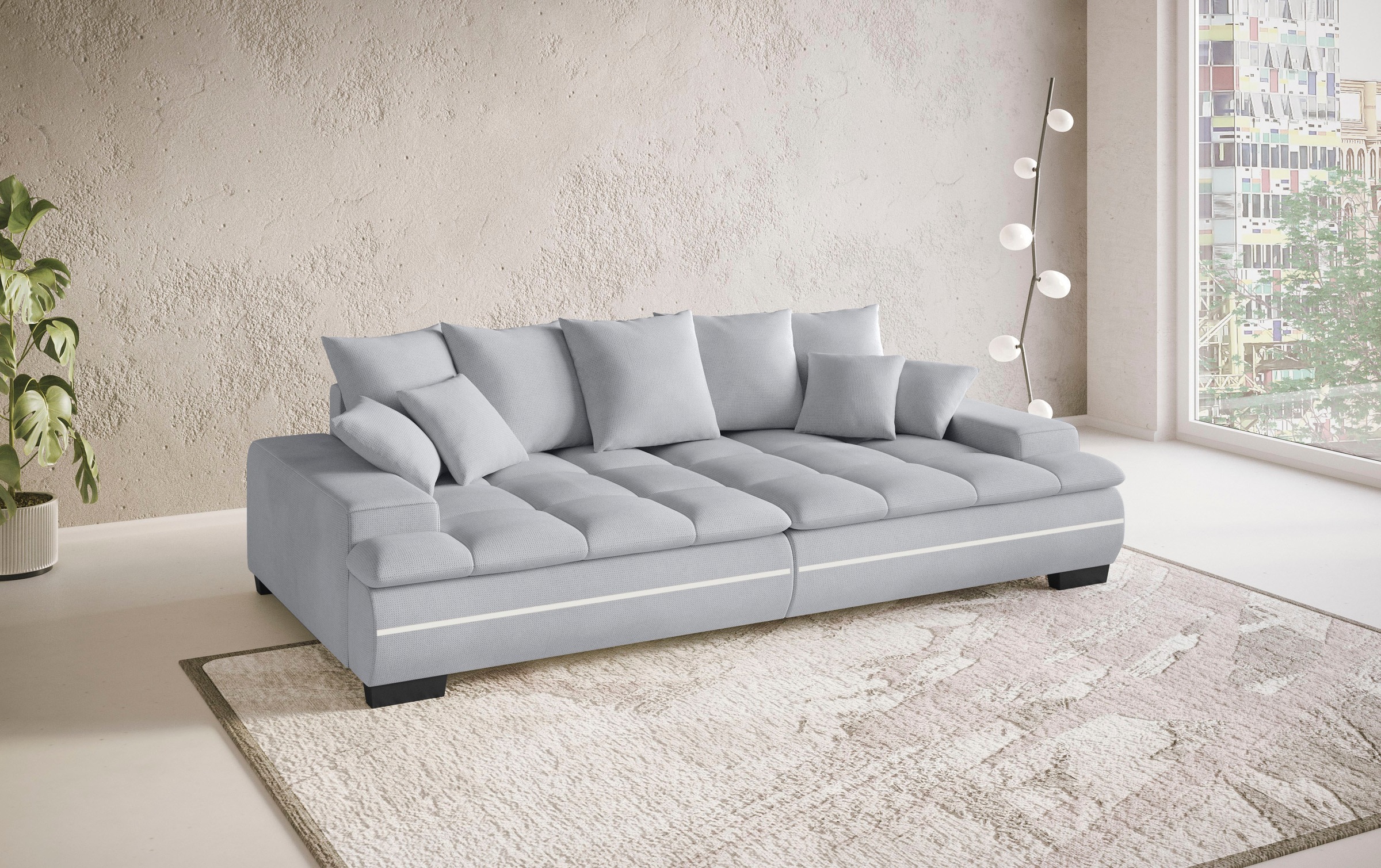 Mr. Couch Big-Sofa »Haiti II«, RGB-LED Beleuchtung, Kaltschaumpolsterung, bis 140 kg belastbar