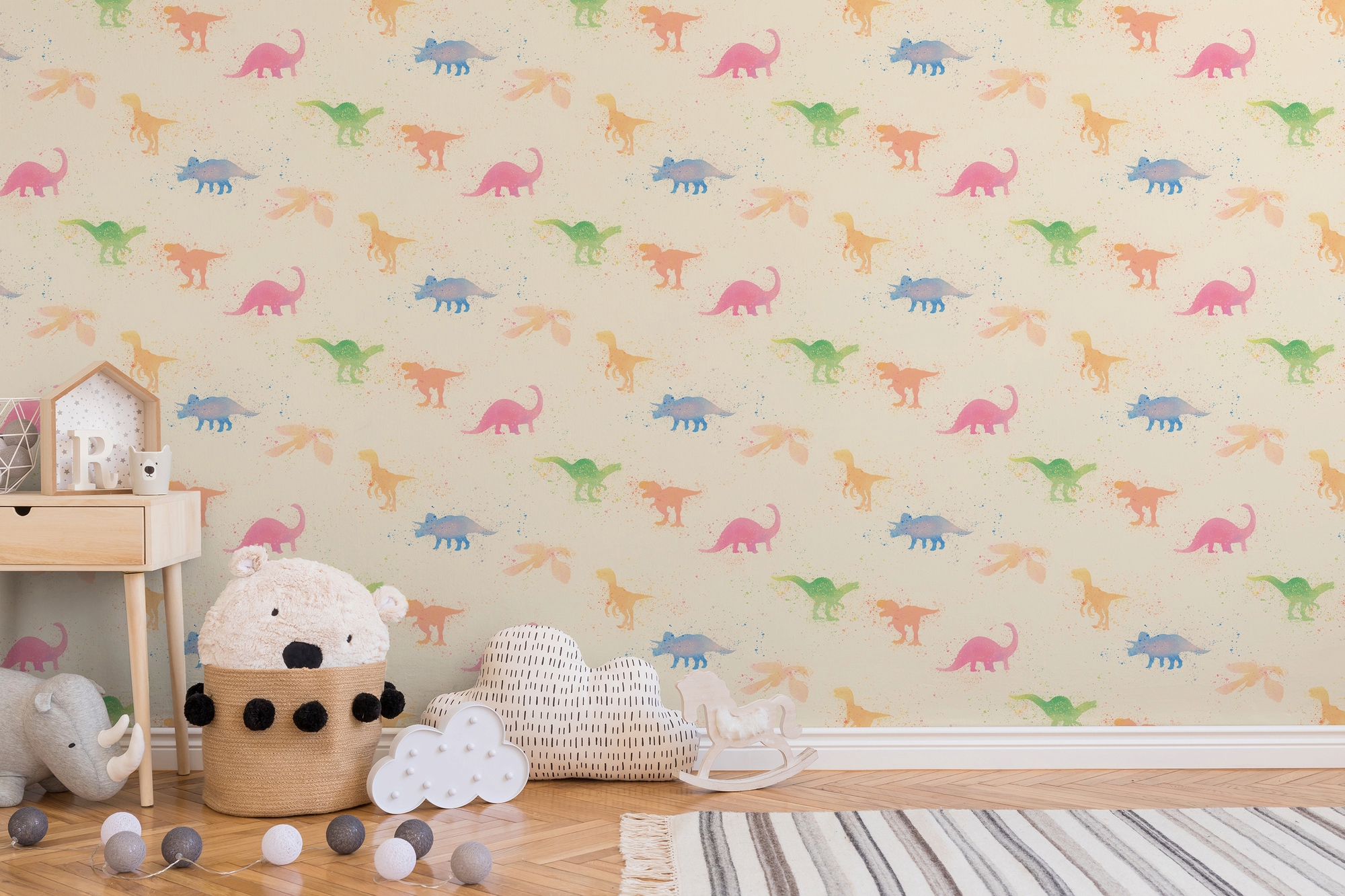 A.S. Création Vliestapete »Little Love«, Motiv-abstrakt-naturalistisch, Kindertapete Tapete Dinosaurier Tapeten Kinderzimmer Design Wandtapete
