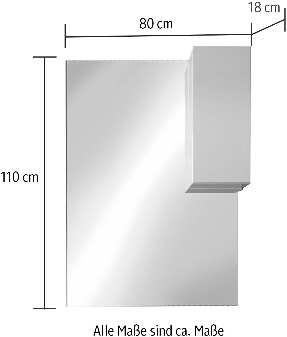 welltime Spiegelschrank »Vittoria« Badspiegelschrank mit 1 Tür, inkl. Beleuchtung LED, Breite 80