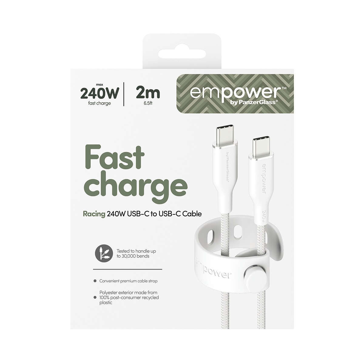 empower by PanzerGlass USB-Kabel »Racing 240W USB-C zu USB-C Kabel USB 2.0 2 m« USB-C 200 cm
