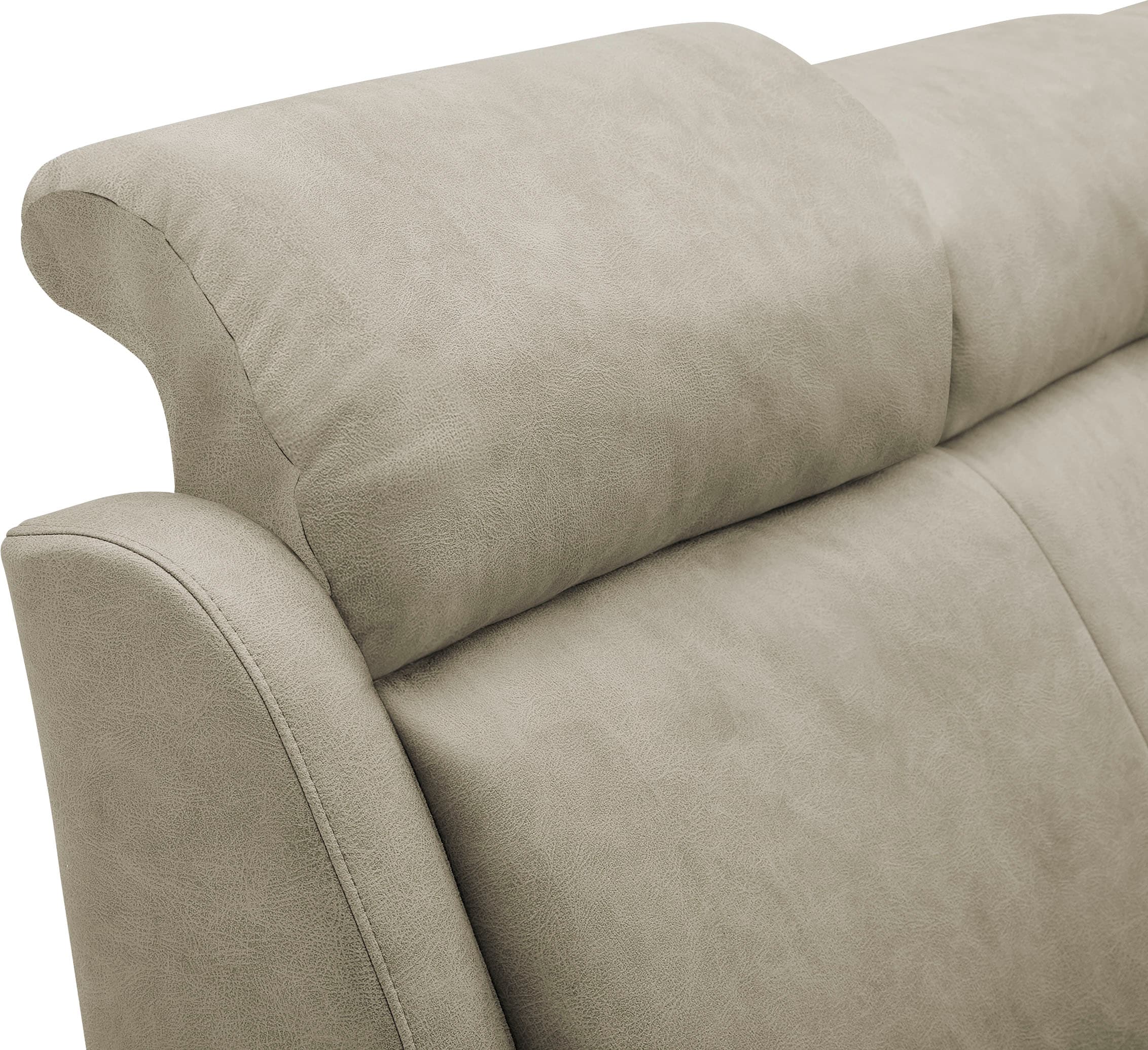 VILLA BECK Ecksofa »Varese L-Form«, (2 St.), Kopfteilverstellung, wahlweise mit Sitzvorzug, in Sitzhöhe 49 cm