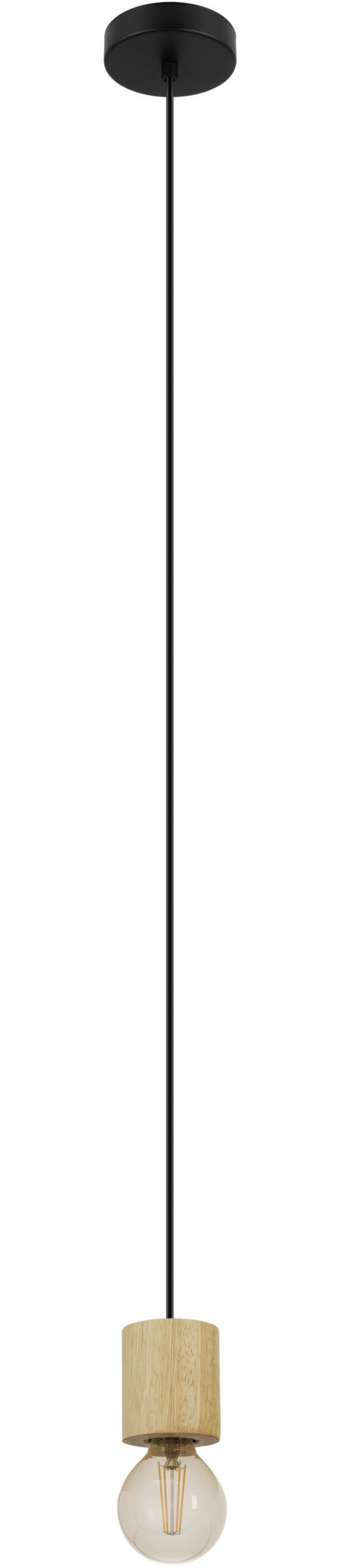 EGLO Hängeleuchte »TURIALDO Pendellampe - Holz, Stahl - E27 - 1X28W - IP20« günstig online kaufen