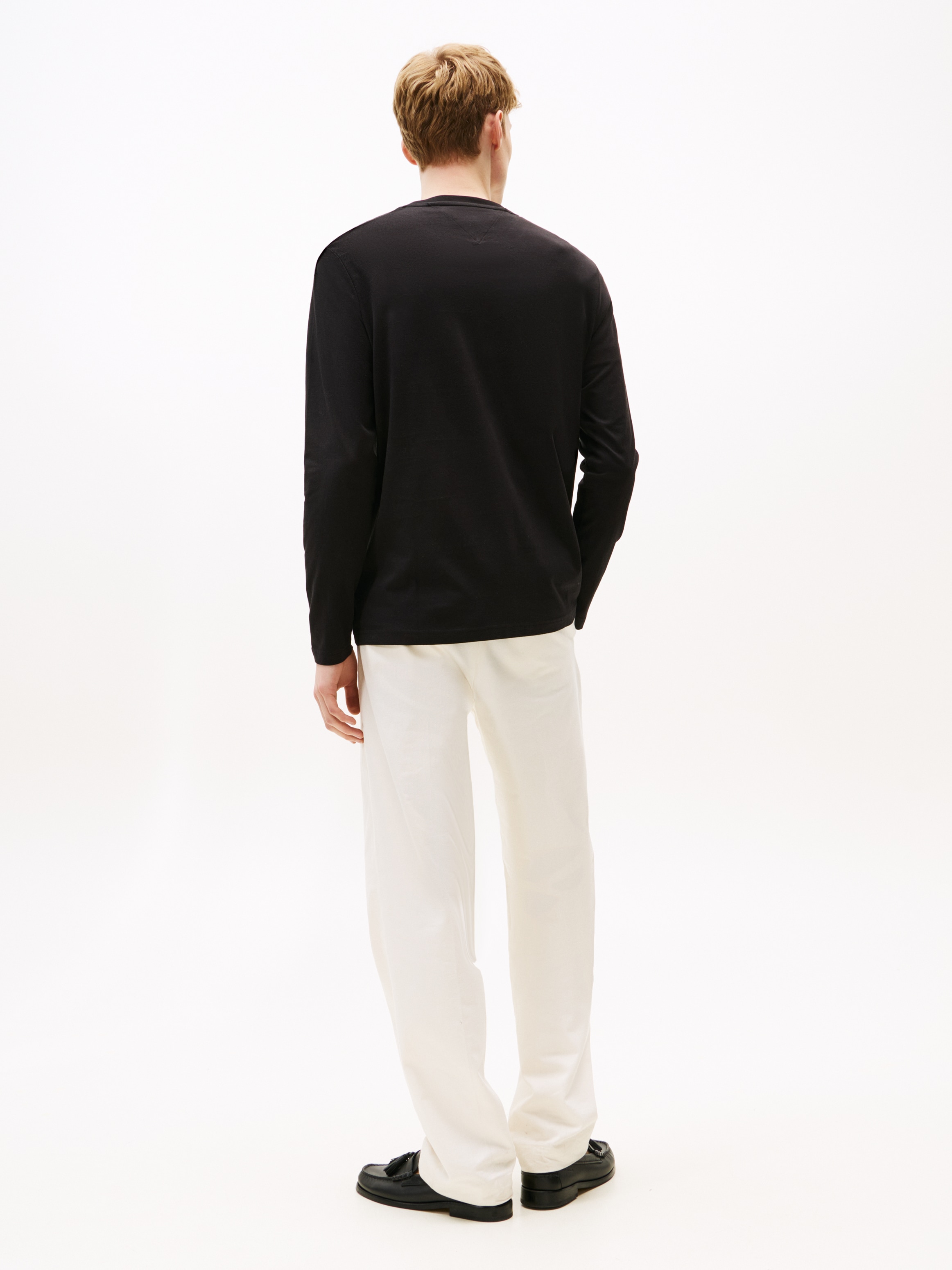 Tommy Hilfiger Longsleeve »HILFIGER STACK LS TEE« Kontrastfarbener Print auf der Brust