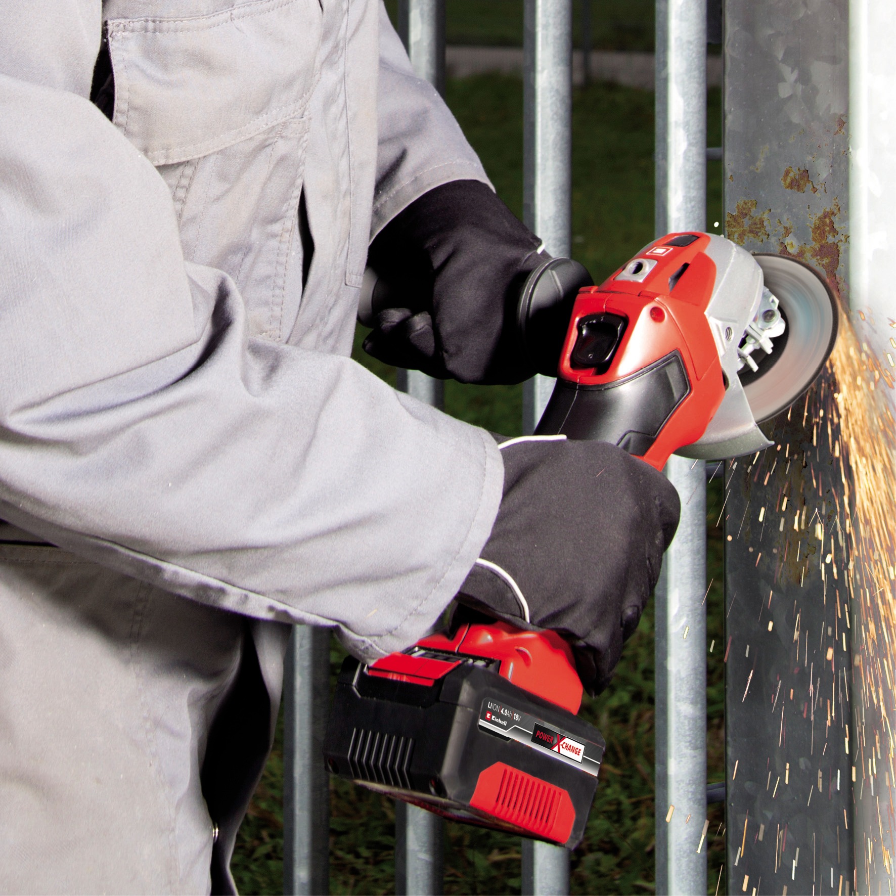 Einhell Akku-Winkelschleifer »TE-AG 18/115 Li«, (Set), 115 mm Ø, 28 mm max. Schnitttiefe, inkl. 4 Ah Akku und Ladegerät