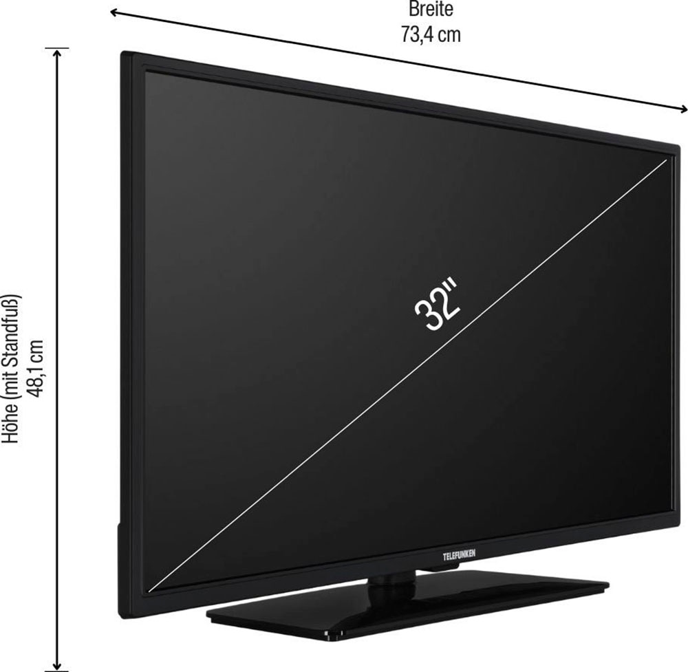 Smart kaufen 80 »D32H554M1CWVI«, LCD-LED Telefunken Zoll, cm/32 auf HD-ready, Fernseher -TV, Raten 12V-Anschluss