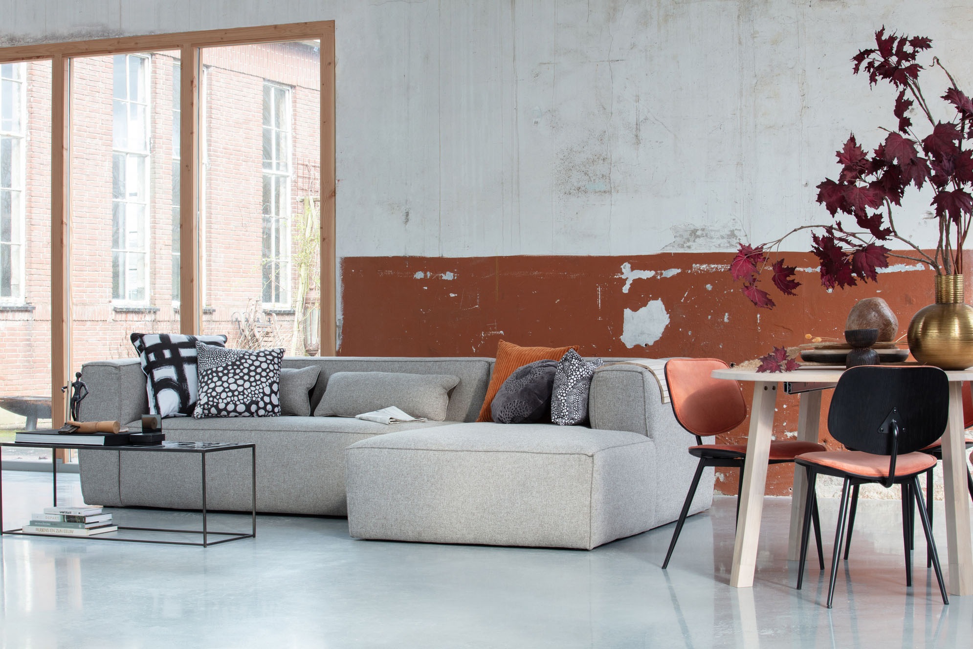 WOOOD Ecksofa »Bean«, mit Ottomane, inklusive Kissen, Breite 305 cm