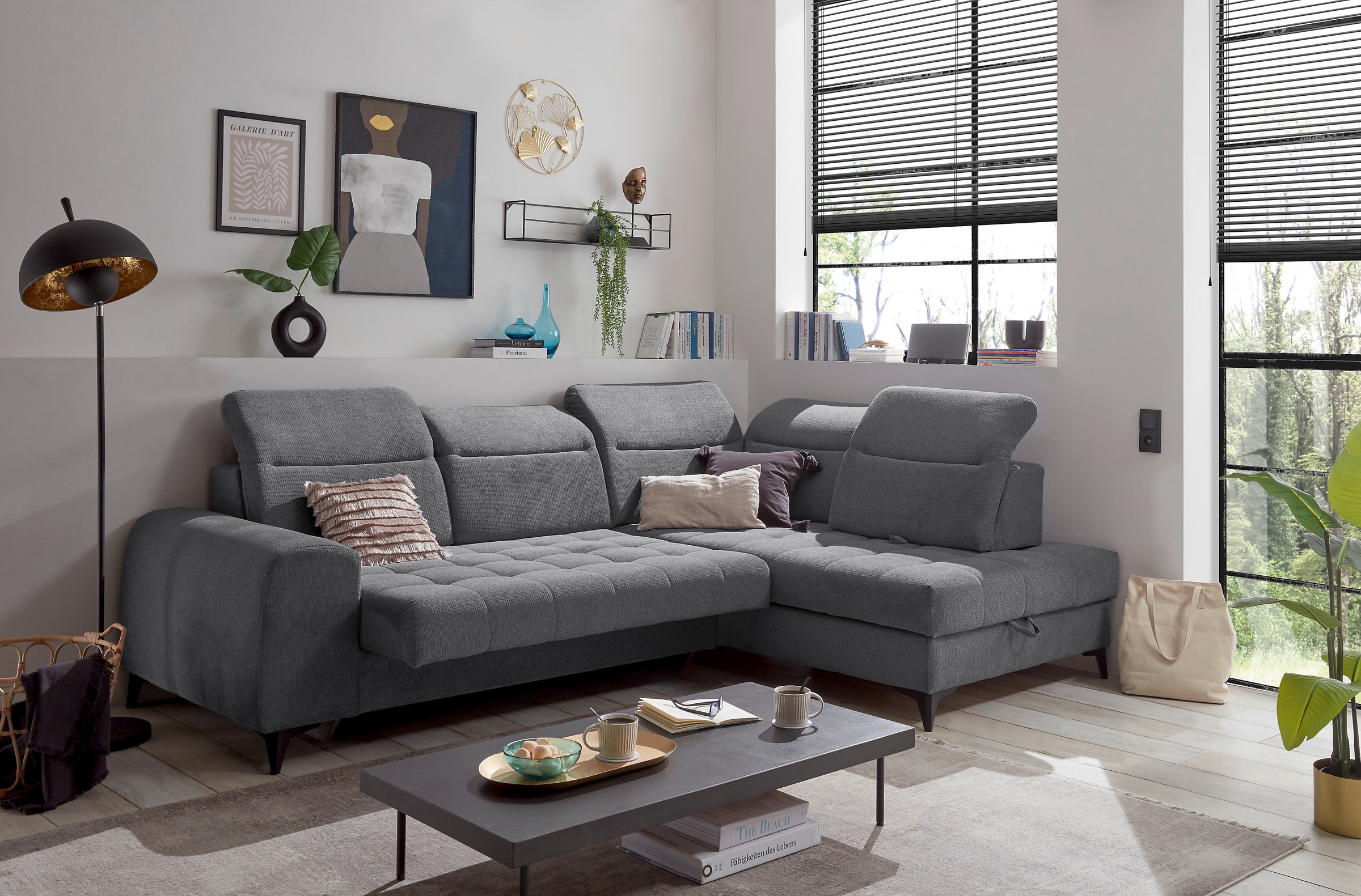 ED EXCITING DESIGN Ecksofa »Rockdale L-Form mit Bettfunktion, Bettkasten«, günstig online kaufen