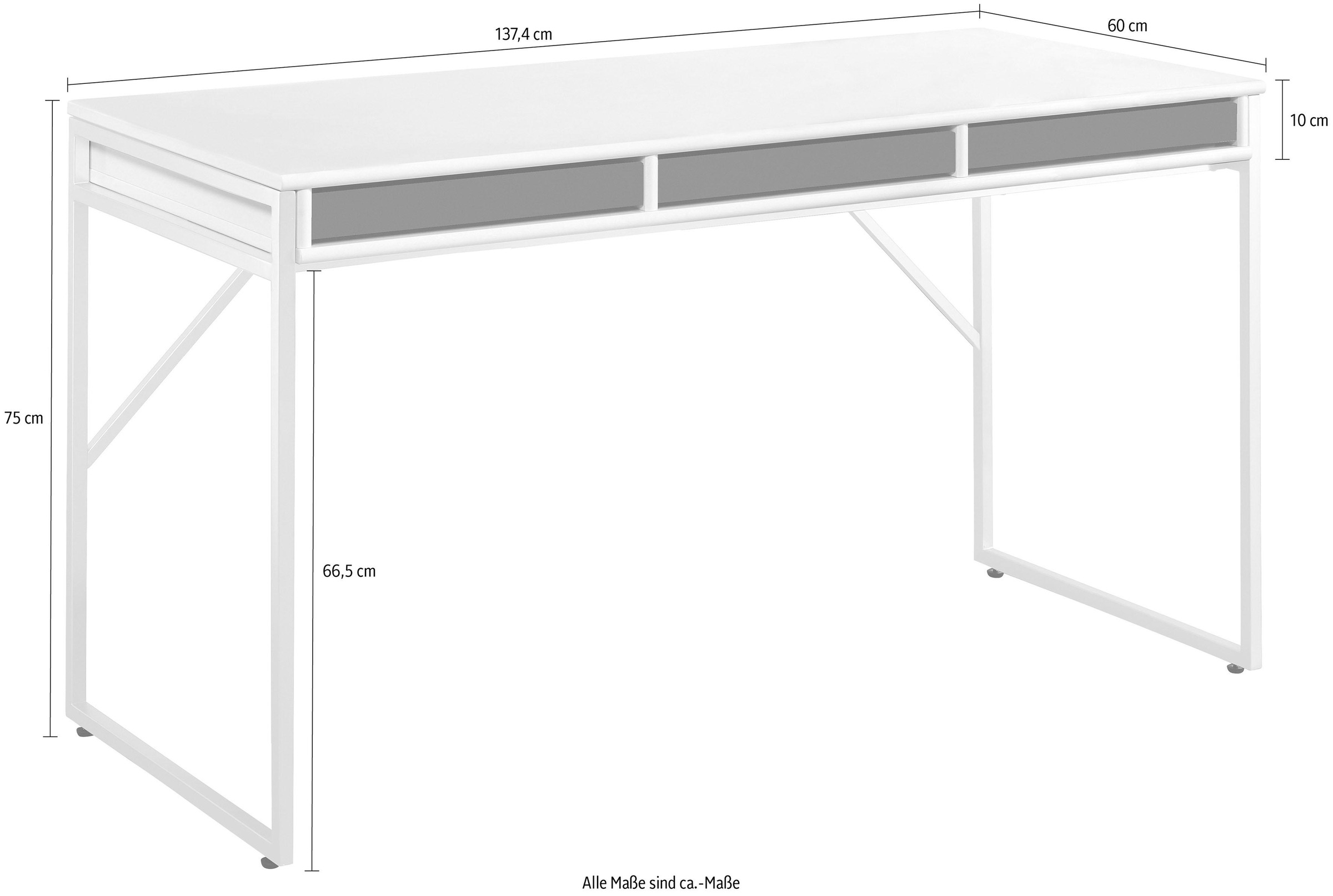 Hammel Furniture Schreibtisch »Mistral Bürotisch, Arbeitstisch, Tisch, Computertisch«, mit Gestell, B: 137,4 cm, Designmöbel