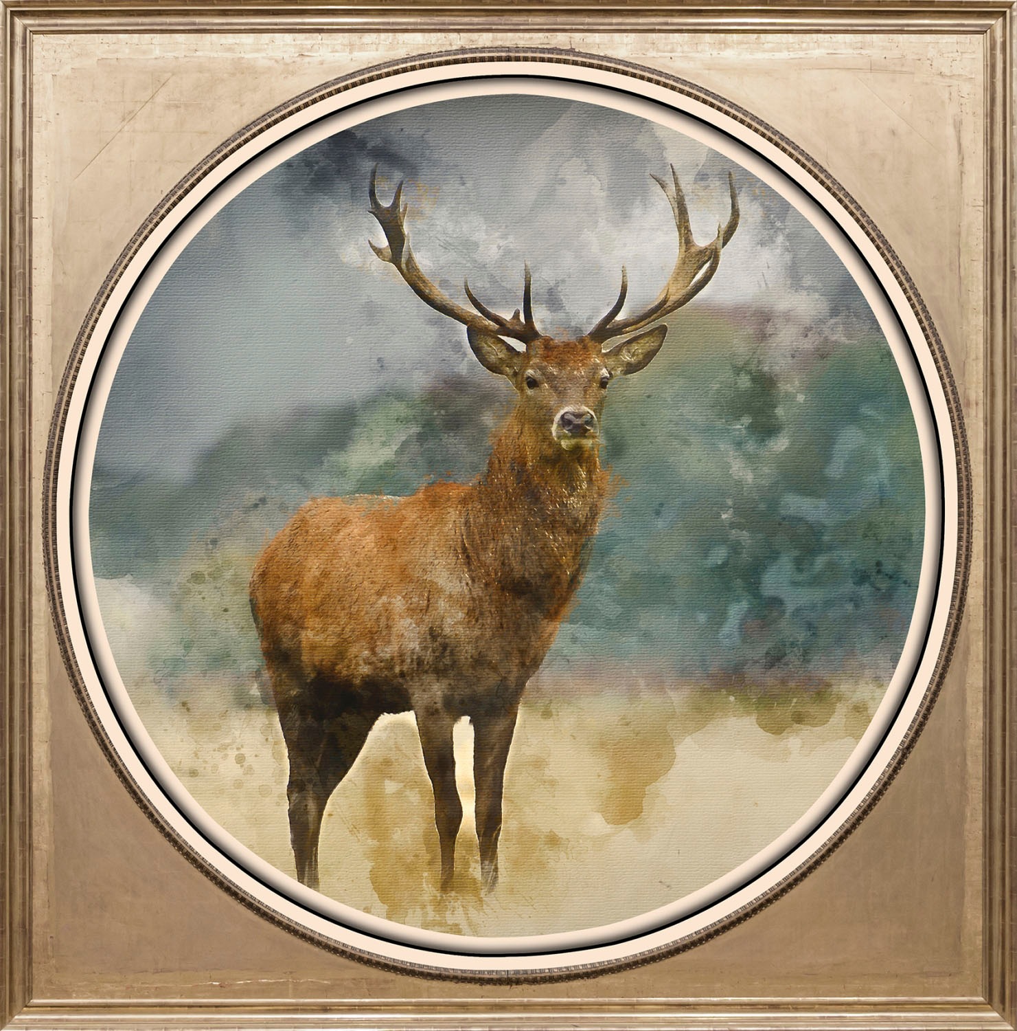 queence Acrylglasbild »Hirsch«, Hirsch-Wildtiere-Gemälde-Kunst-Hirschbilder günstig online kaufen