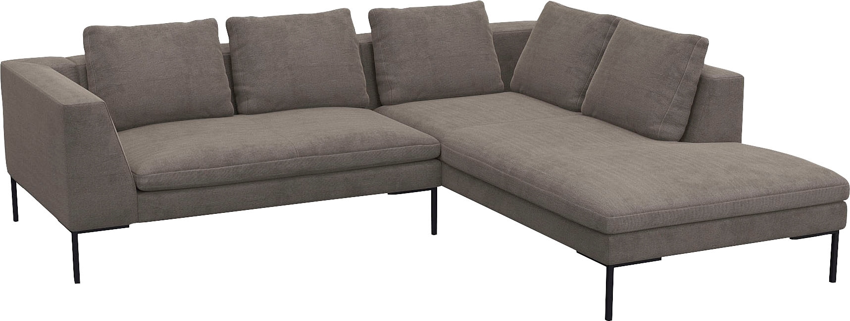 FLEXLUX Ecksofa »Loano, superbequemer Sitzkomfort durch Kaltschaum im Sitz, L-Form«, modernes Sofa, frei im Raum stellbar, lose Kissen, hoher Fuß