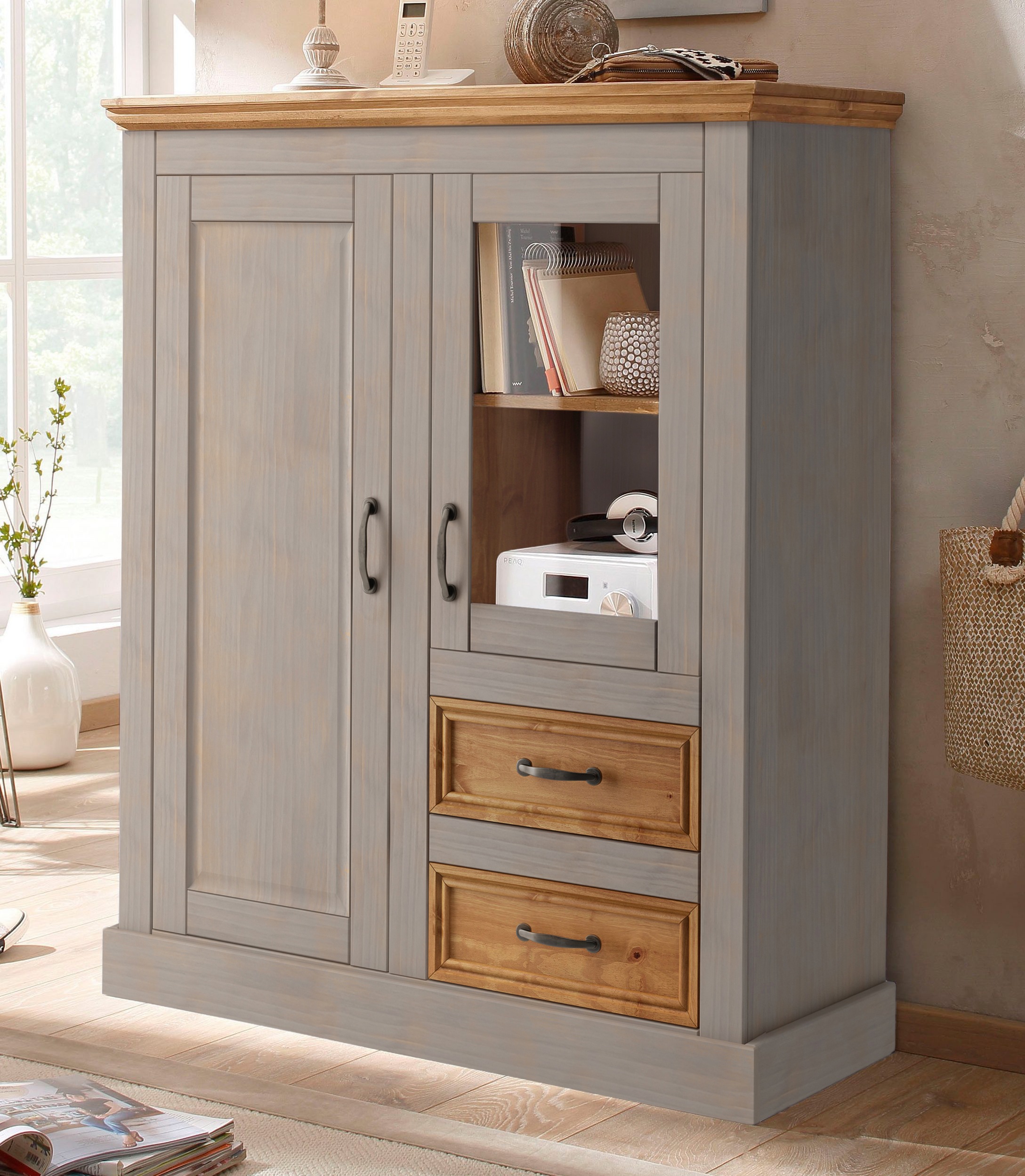 Home affaire Highboard »Selma«, Vitrine, Breite 100 cm günstig online kaufen