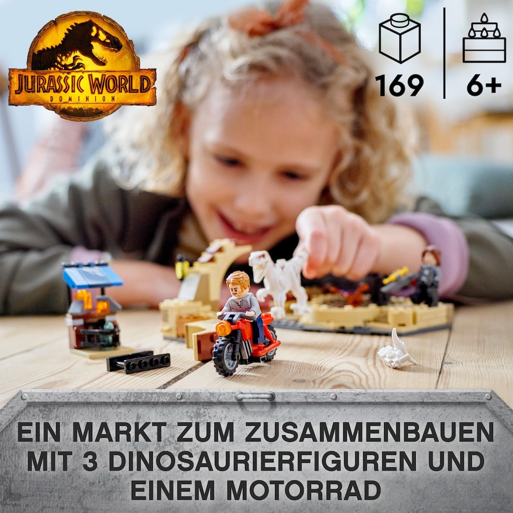 LEGO® Konstruktionsspielsteine »Atrociraptor: Motorradverfolgungsjagd (76945), LEGO® Jurassic World«, (169 St.)