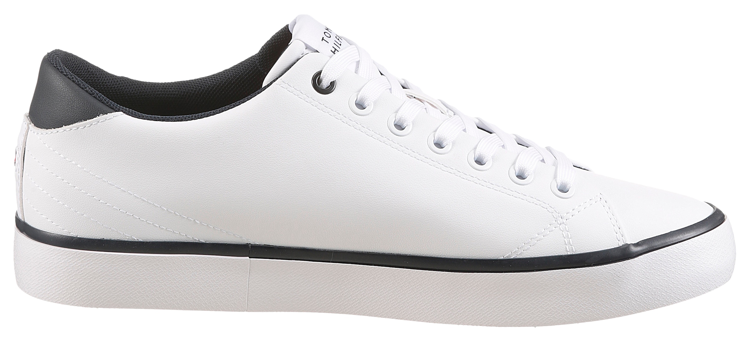 Tommy Hilfiger Sneaker »TH HI VULC CORE LOW LEATHER«, Freizeitschuh, Halbschuh, Schnürer mit gepolstertem Schaftrand
