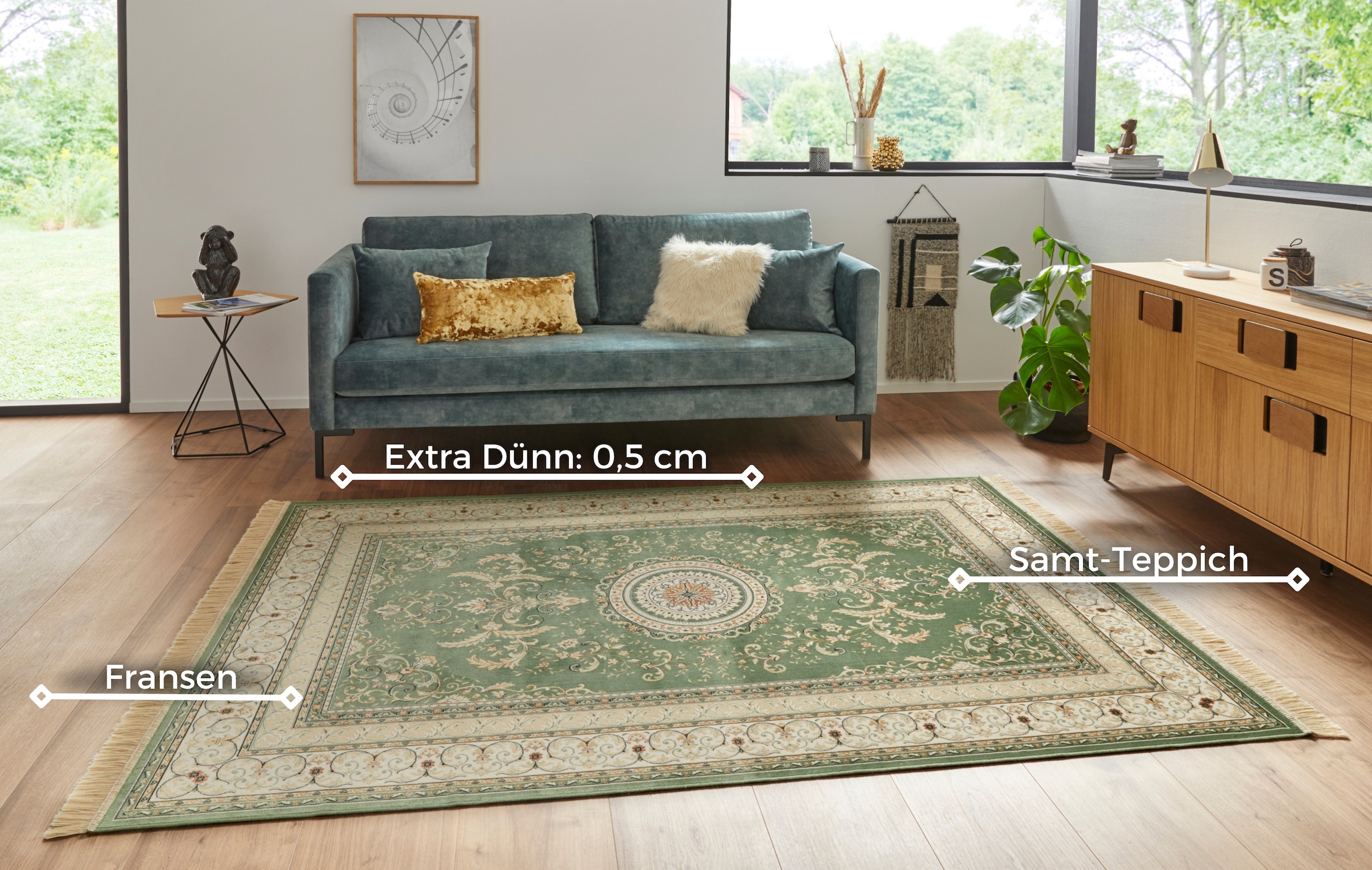 HANSE Home Teppich »Antik Negar«, rechteckig, 5 mm Höhe, Orientalisch mit Fransen, Orient, Wohnzimmer, Schlafzimmer, Esszimmer