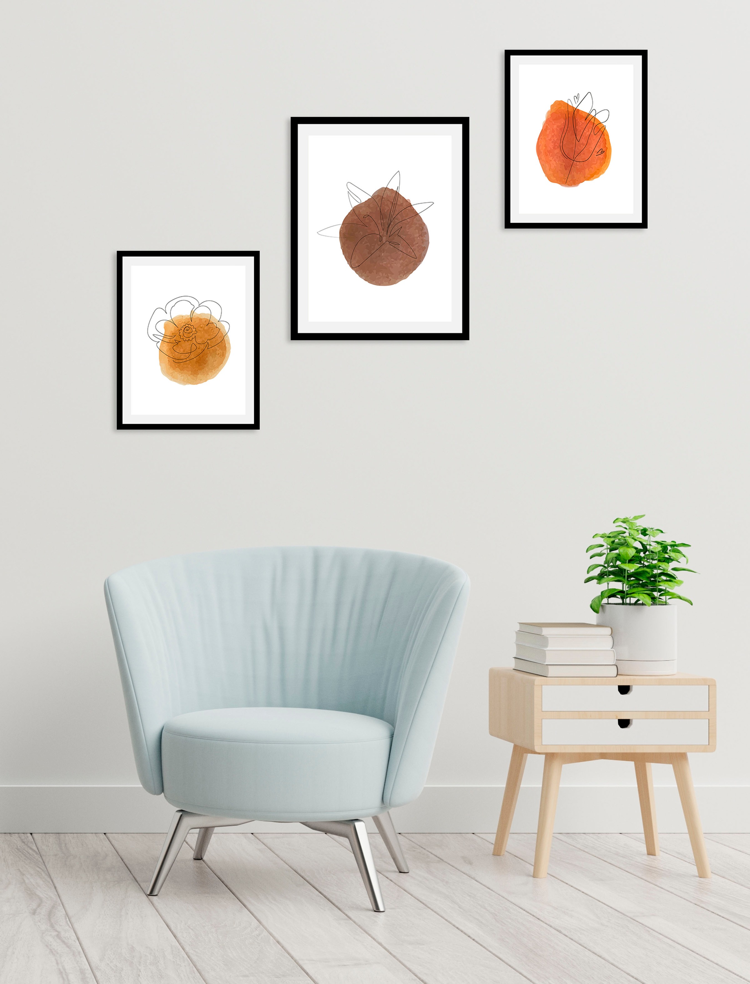 queence Bild »Aquarell Zeichnungen Blüten«, (1 St.), HD Premium Poster-Druc günstig online kaufen