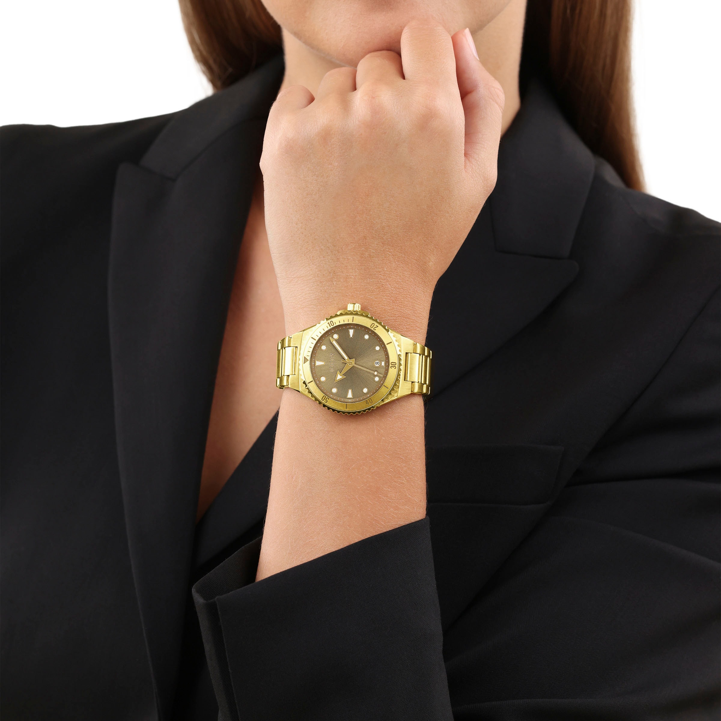 JOOP! Quarzuhr, Armbanduhr, Damenuhr, analog, Datum, Edelstahlarmband