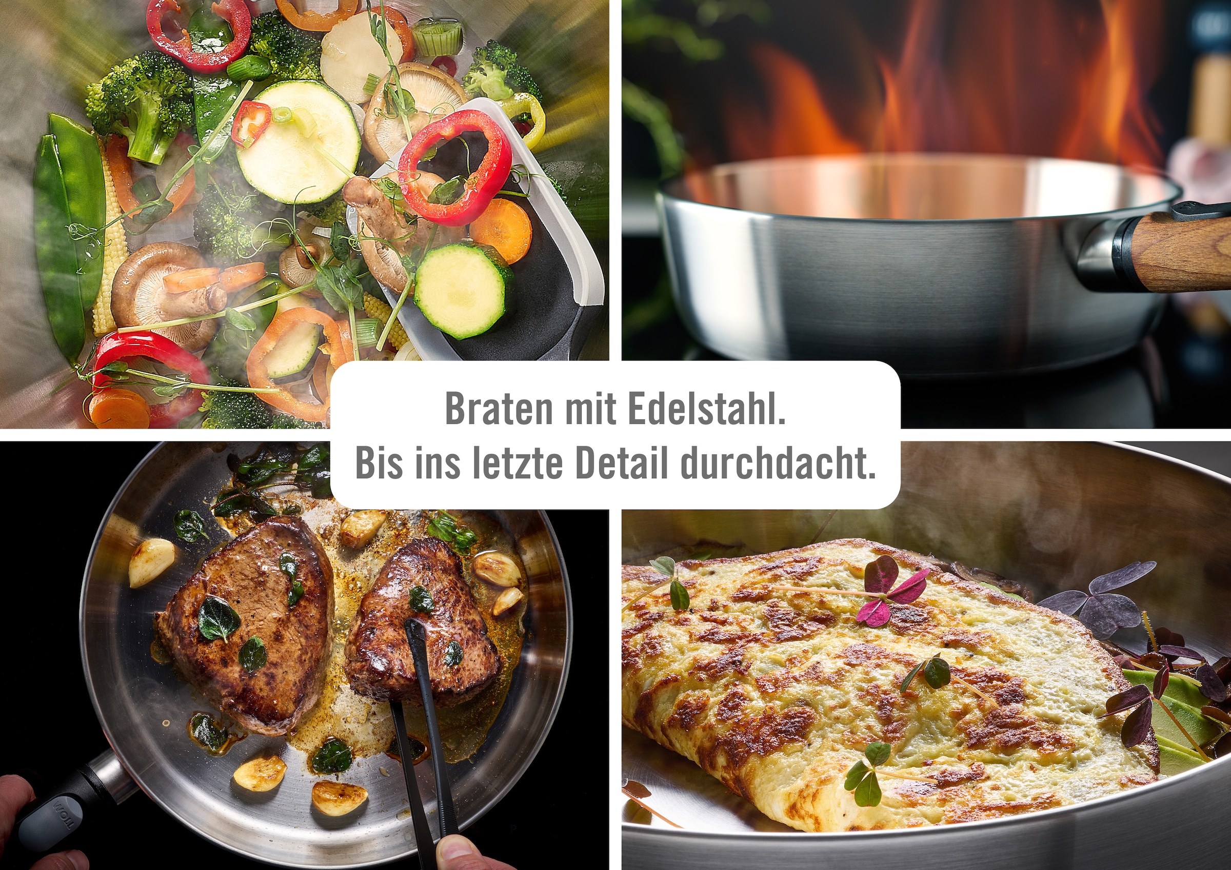 WOLL Bratpfanne »Logic Steel«, Edelstahl 18/10, (1 tlg.), 5-Schicht-Aufbau