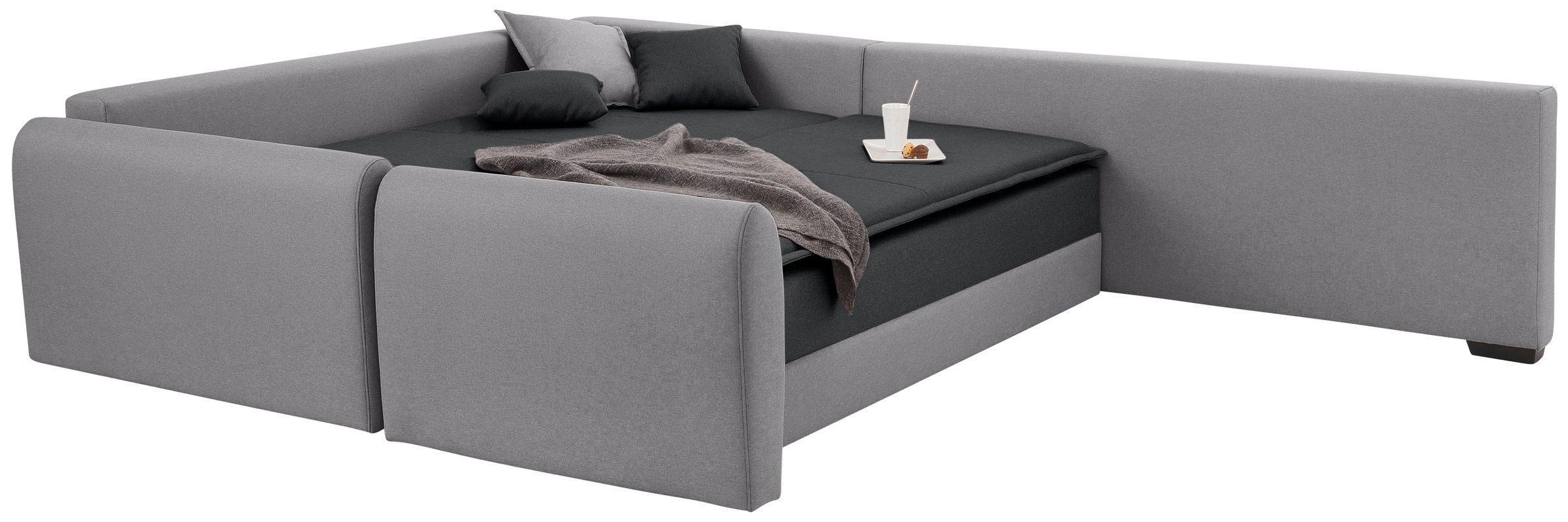 Home affaire Ecksofa »Fernando L-Form«, mit Boxspring: Dauerschlaffunktion durch Drehen und Zusammenschieben