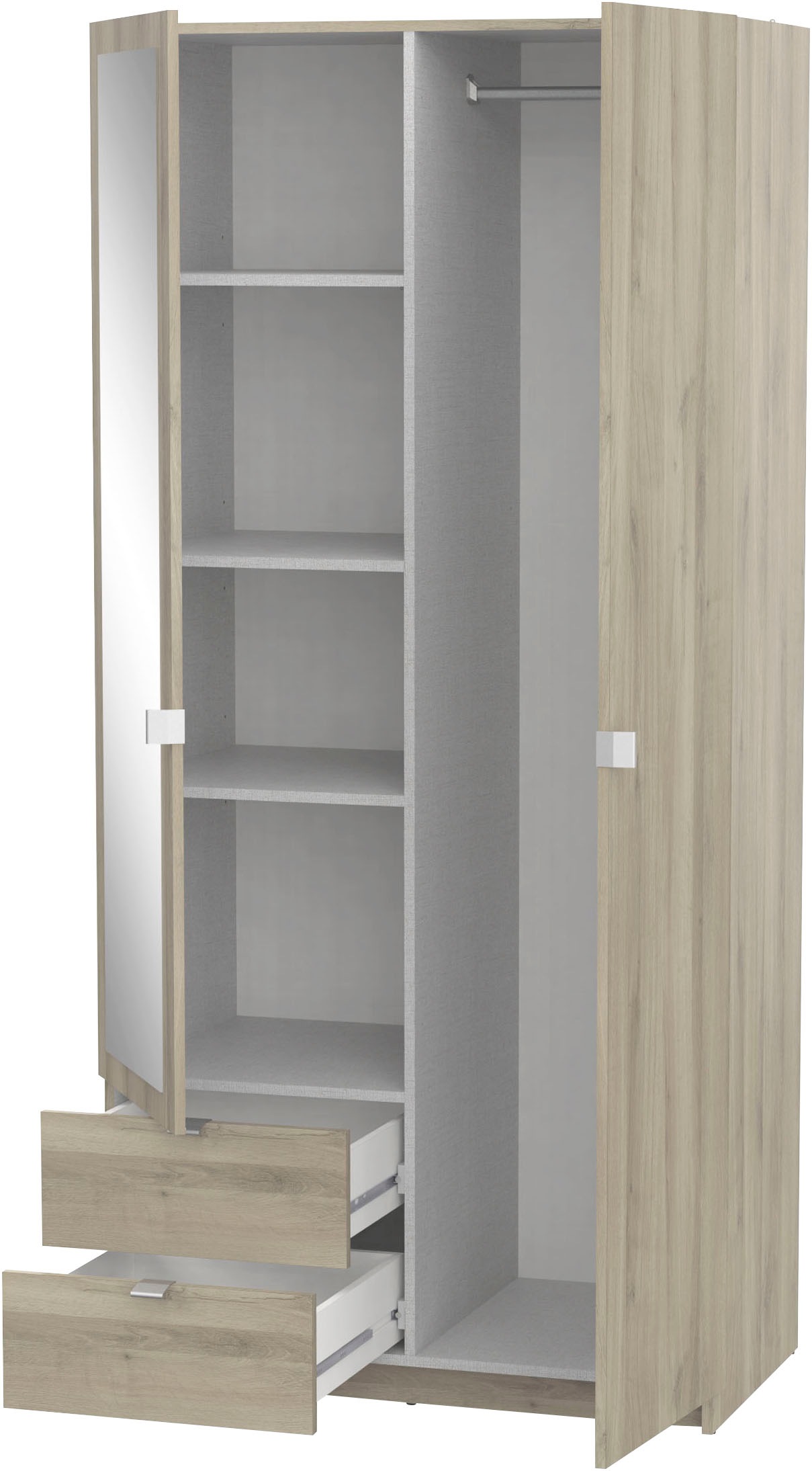 Demeyere GROUP Kleiderschrank »Mellie«, SCHRANK 2-TUERIG 1 SPIEGEL 2 SCHUBLADEN
