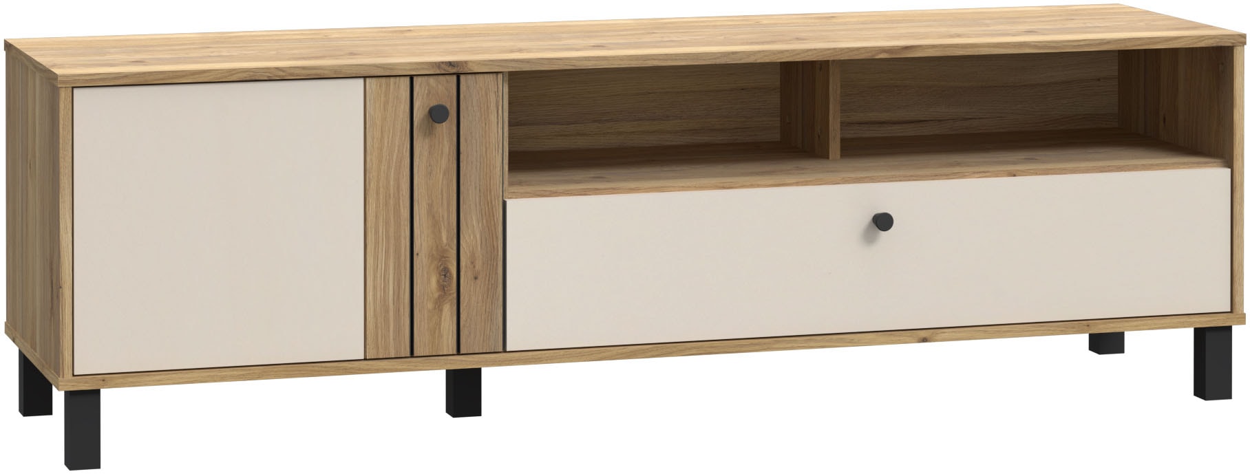 FORTE Lowboard »KillarneyTV-Board, TV-Schrank«, TV Board, Soft Close, Schublade, offene Fächer