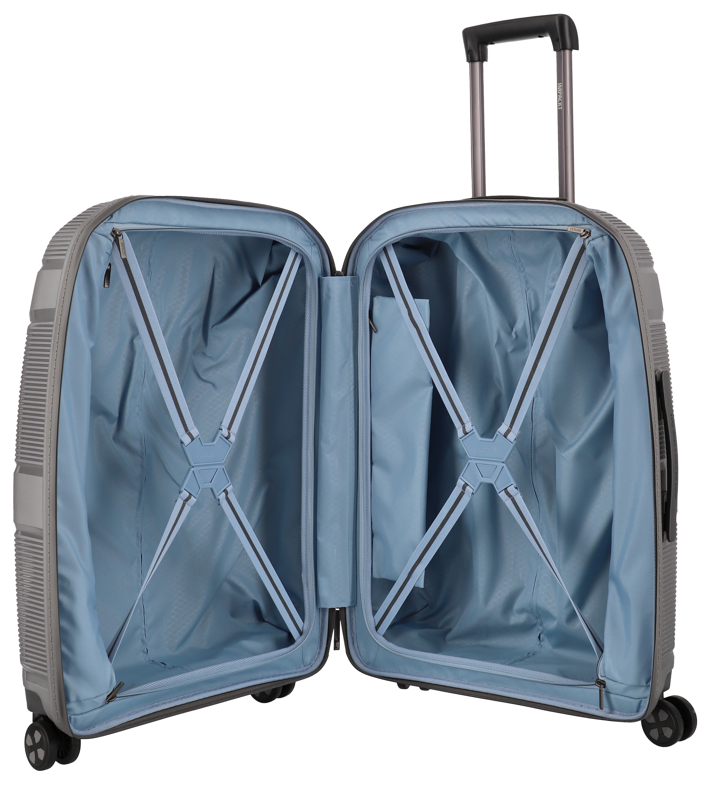 IMPACKT Hartschalen-Trolley »IP1, verschiedene Größen und Farben«, 4 Rollen, Hartschalen-Koffer vegan Koffer Reisegepäck USB-Port TSA Zahlenschloss
