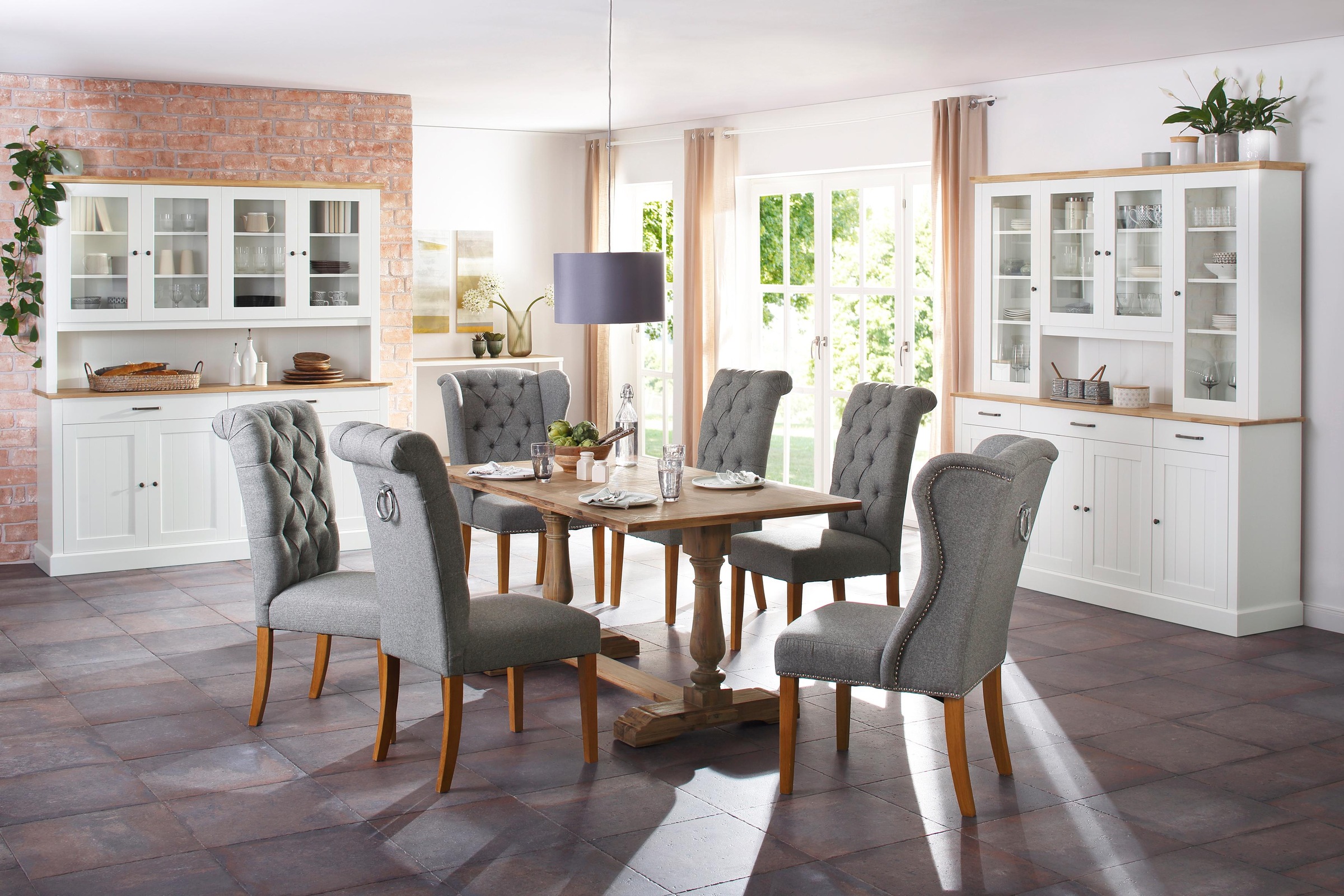 Home affaire Esszimmerstuhl »Liao, TOPSELLER!, OTTOs Choice«, (Set), Webstoff-Struktur (100% Polyester), 2er-Set, mit edler Knopfheftung in der Rückenlehne