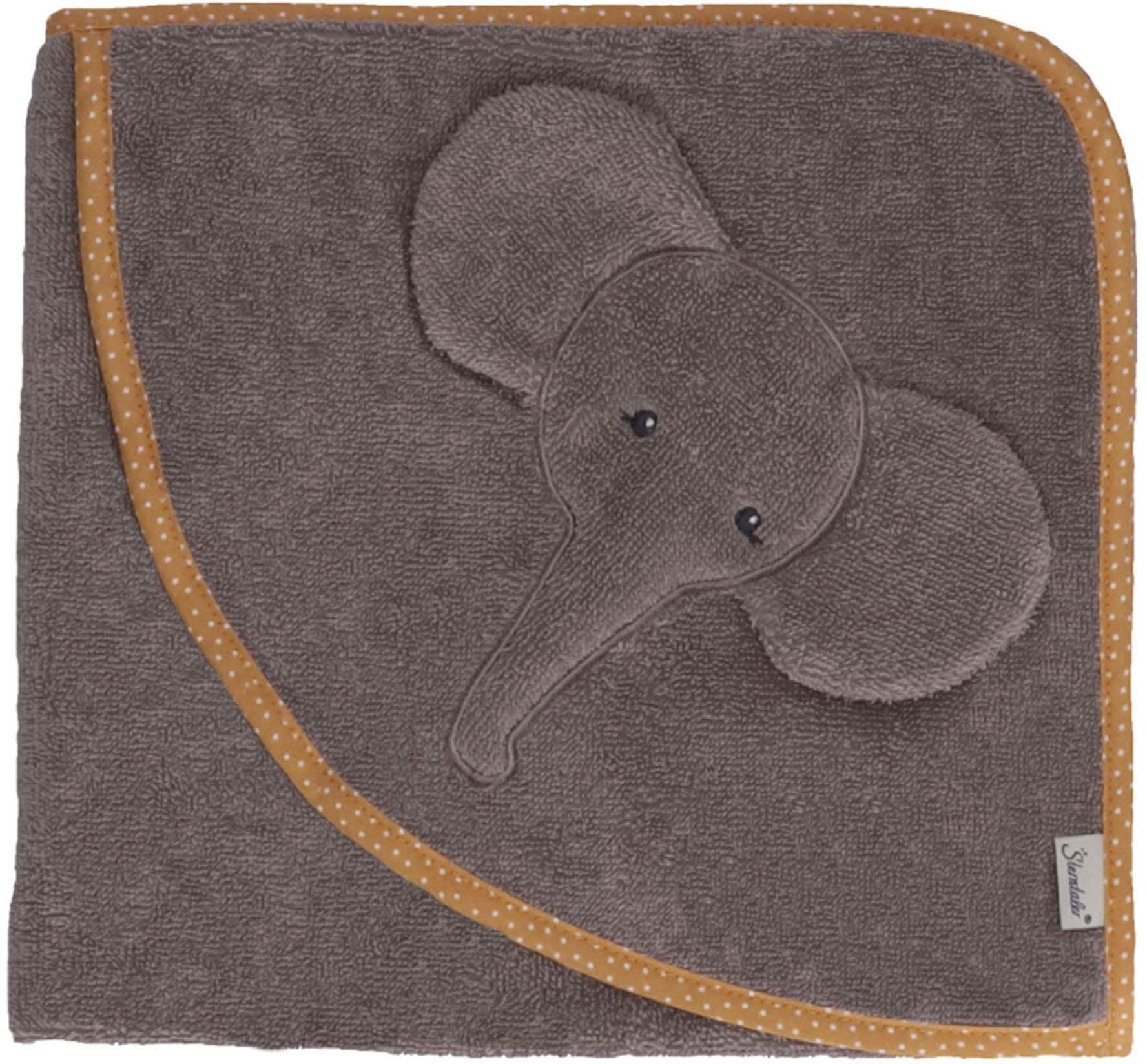 Sterntaler® Kapuzenhandtuch »Motiv-Kapuzenbadetuch Elefant Eddy, 80x80cm«, (1 St.), nachhaltig aus Bio-Baumwolle
