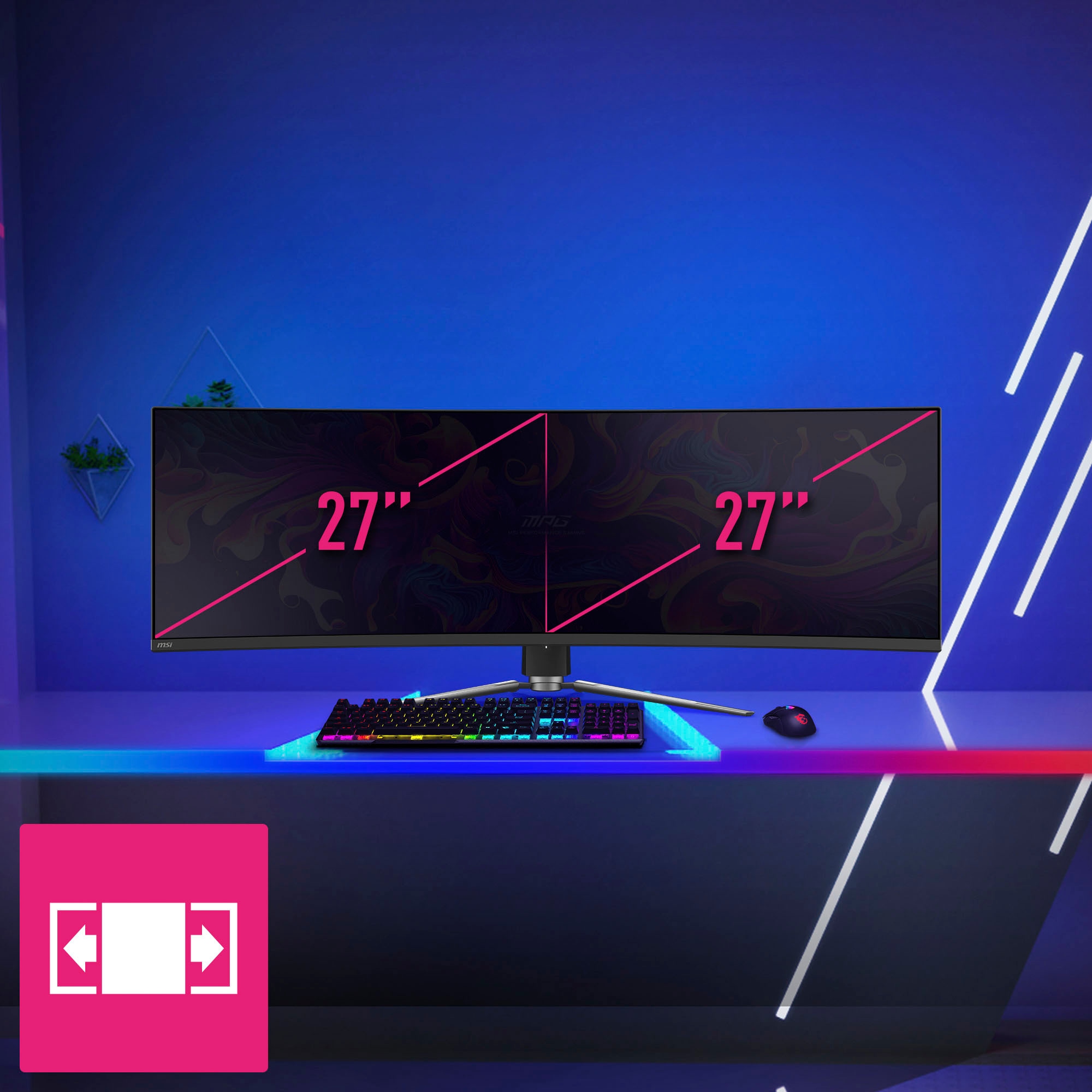 MSI Curved-Gaming-Monitor »MPG 491CQP QD-OLED«, 125 cm/49 Zoll, 5120 x 1440 px, DQHD, 0,03 ms Reaktionszeit, 144 Hz