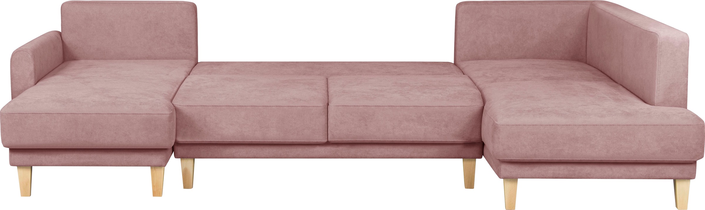 Home affaire Wohnlandschaft »TRIPLO U-Form wahlweise mit Schlaffunktion, B/T/H: 310/192/90 cm«, Schlafsofa, auch mit Bettkasten, Steppung im Rückenkissen