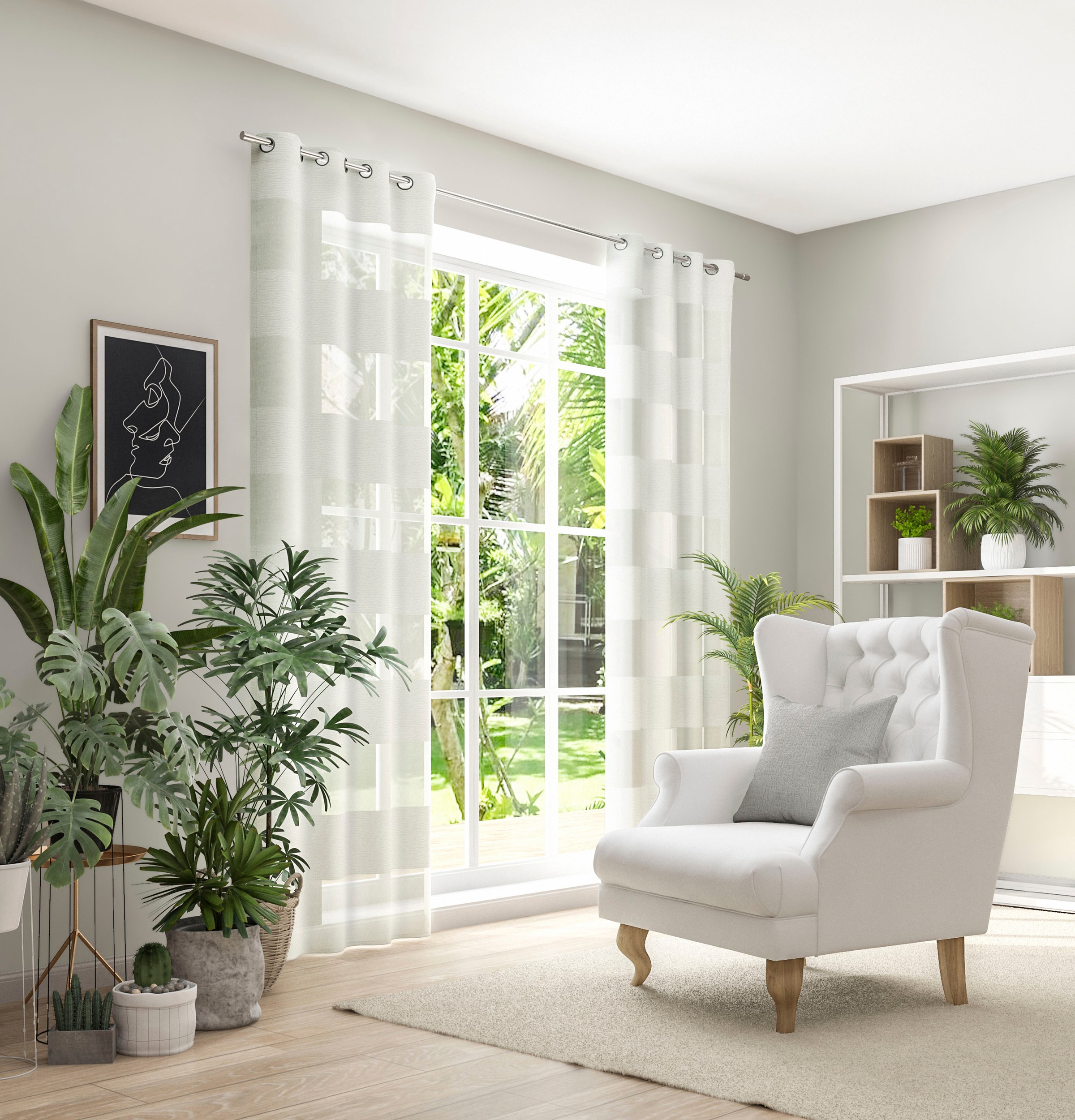 Neutex for you! Vorhang »SONORA«, (1 St.), 3D Musterung im Leinen-Look günstig online kaufen
