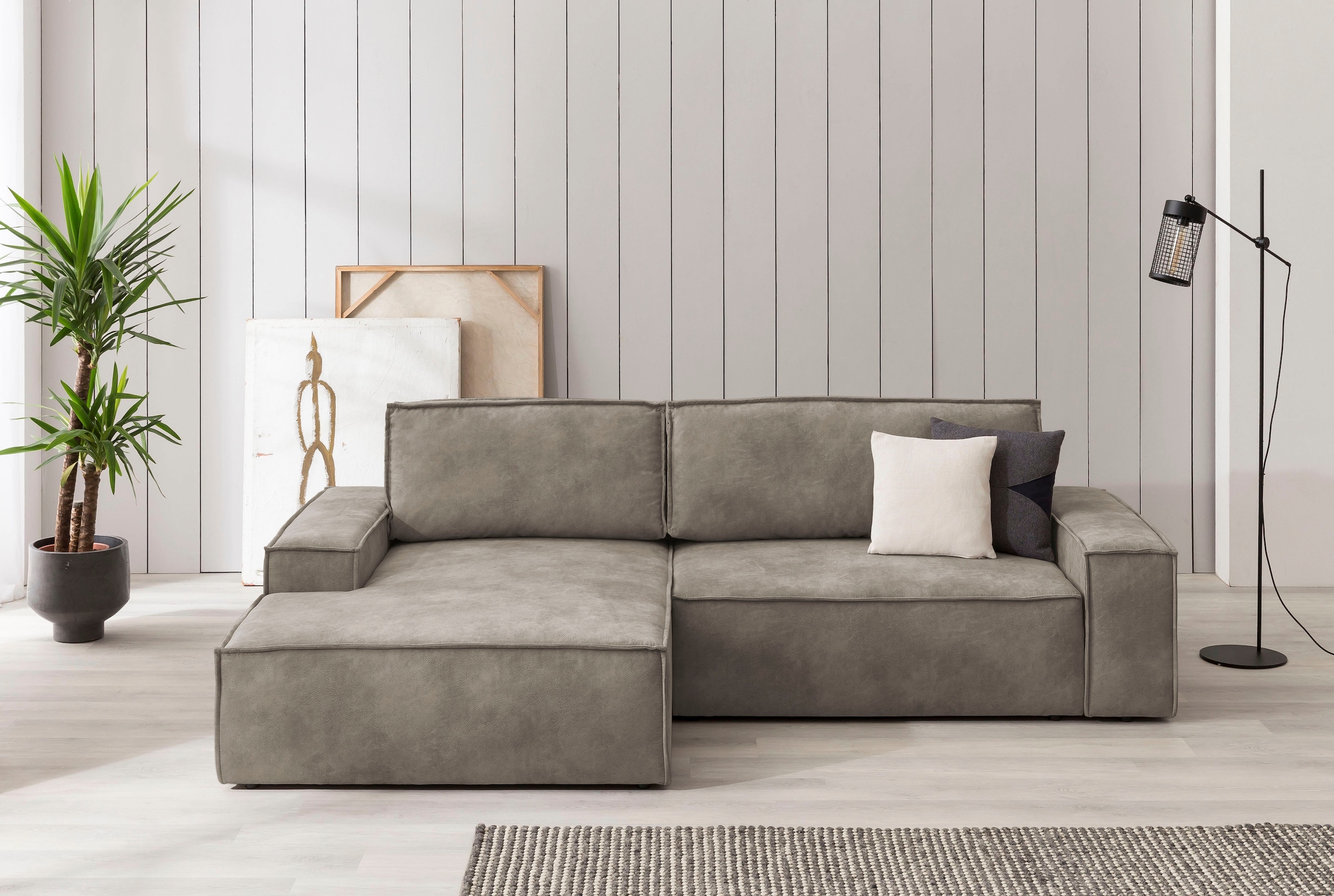 Home affaire Ecksofa SHERWOOD Schlafsofa 267 cm, L-Form, Schlaffunktion mit günstig online kaufen