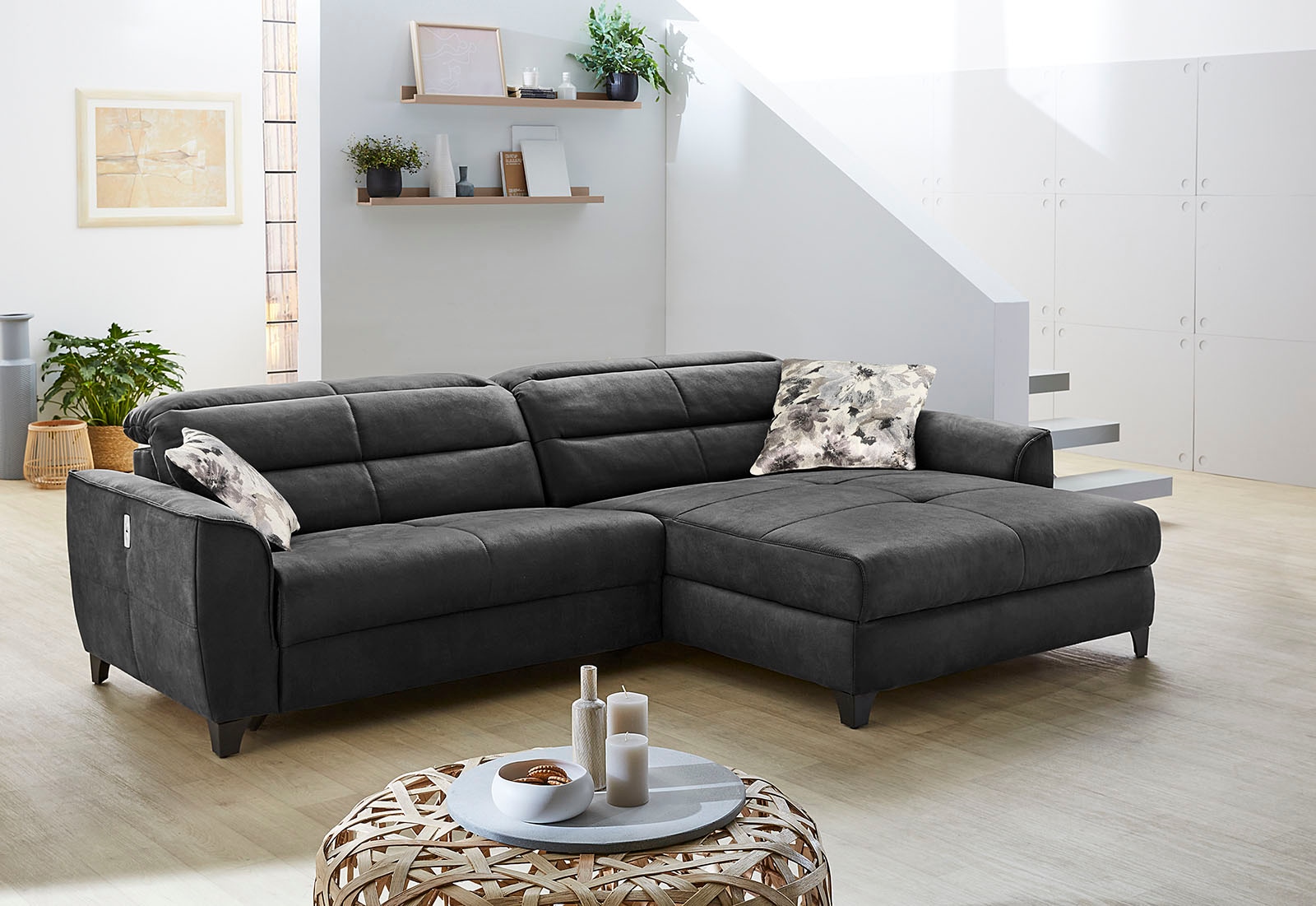 Jockenhöfer Gruppe Ecksofa "Double One L-Form", mit 2x 120cm breiten, elekt günstig online kaufen