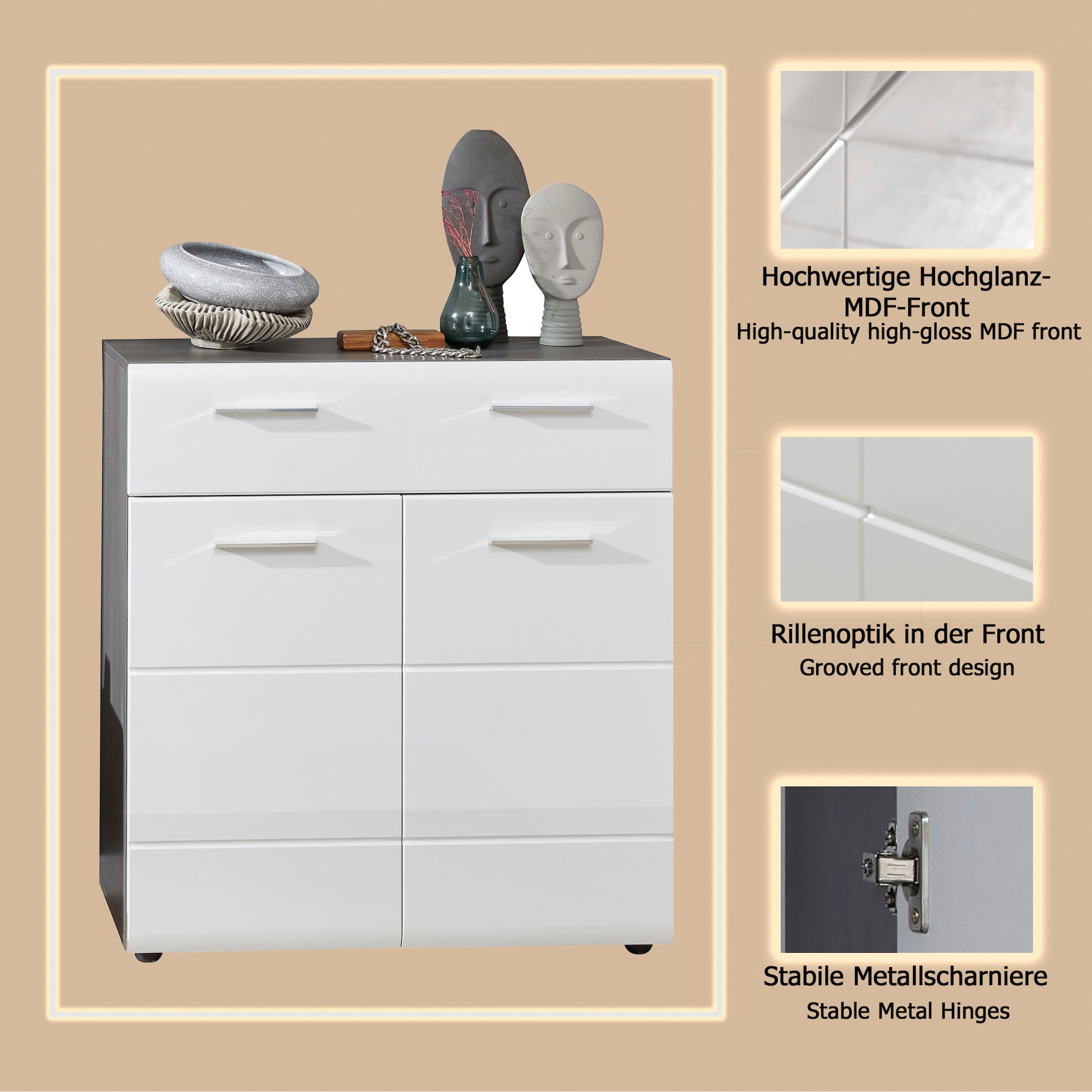 INOSIGN Schuhkommode »Sovana« Schuhschrank mit Schublade - Kommode mit Platz für 12 Schuhpaare