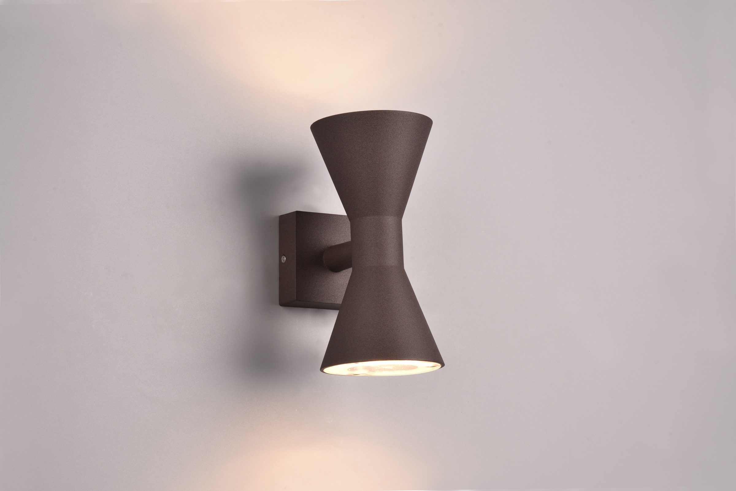 TRIO Leuchten Außen-Wandleuchte »ARDAS, up-and-down Licht Fassadenleuchte, exkl 2x GU10 max 10W, IP44«, 2 flammig, Leuchtmittel GU10 | Leuchtmittel wechselbar, Outdoor Wandlampe in Sanduhr-Form, für Garten Terrasse Haustür Lampe