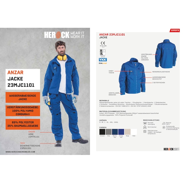 Herock Arbeitsjacke »Anzar Jacke«, Wasserabweisend - 7 Taschen - robust - verstellbare  Bündchen online kaufen