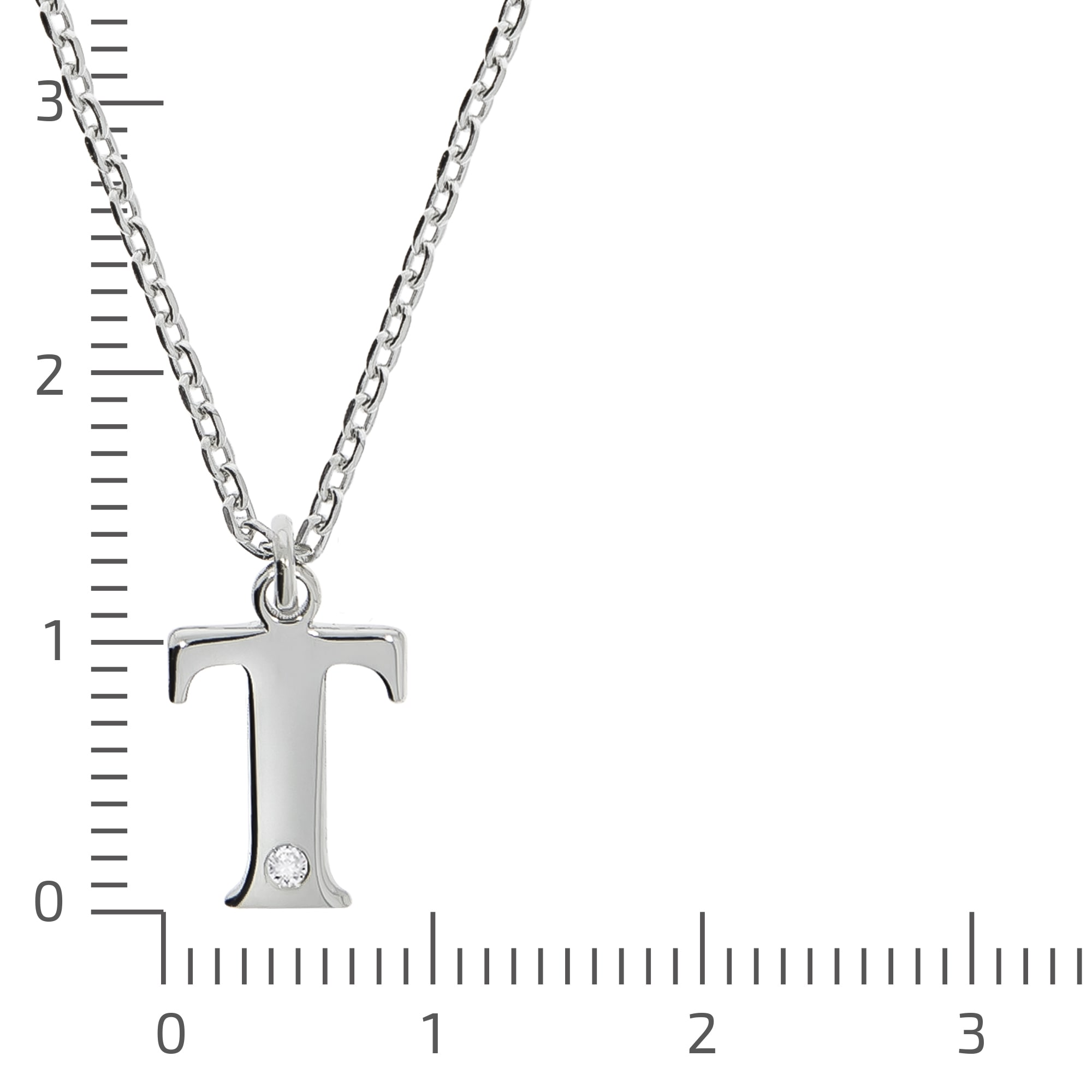 Diamonds by Ellen K. Kette mit Anhänger »Silber 925 mit 1x Diamant 0,008ct. Buchstabe T«