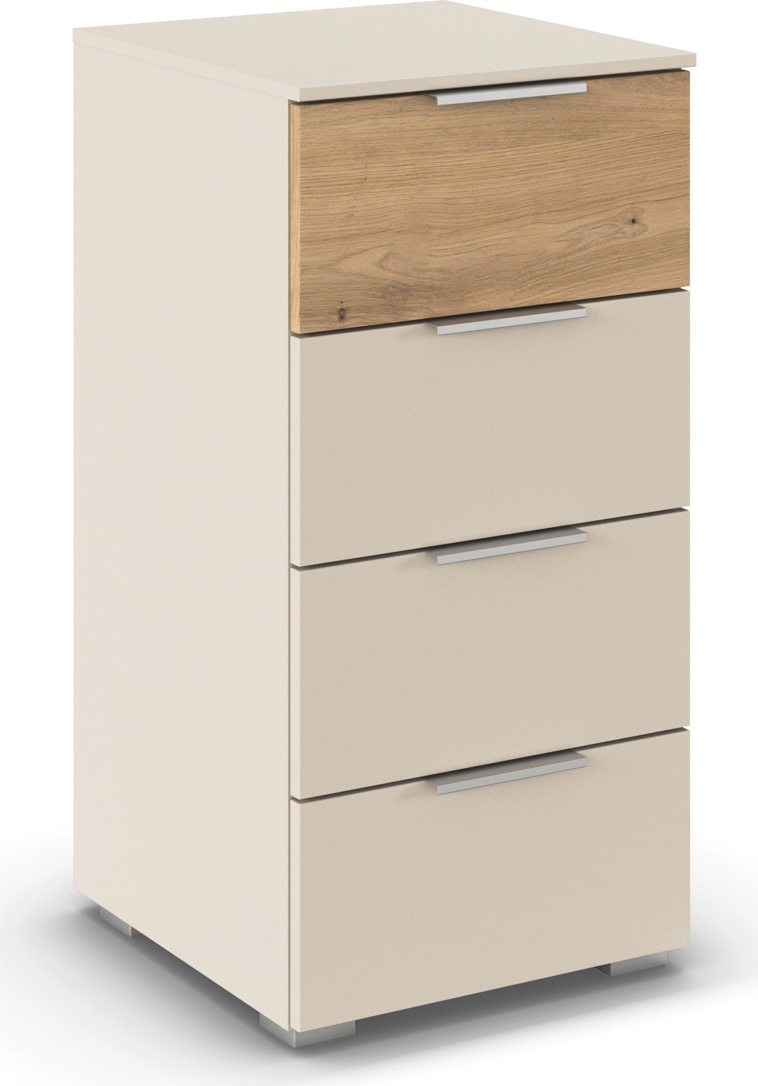 rauch Schubkastenkommode »Highboard Sideboard Schubladenkommode Kommode ASTANA« Breite 40 cm / Höhe 81 cm,  mit 4 geräumigen Schubladen, Kantengriff in Alufarben MADE IN GERMANY