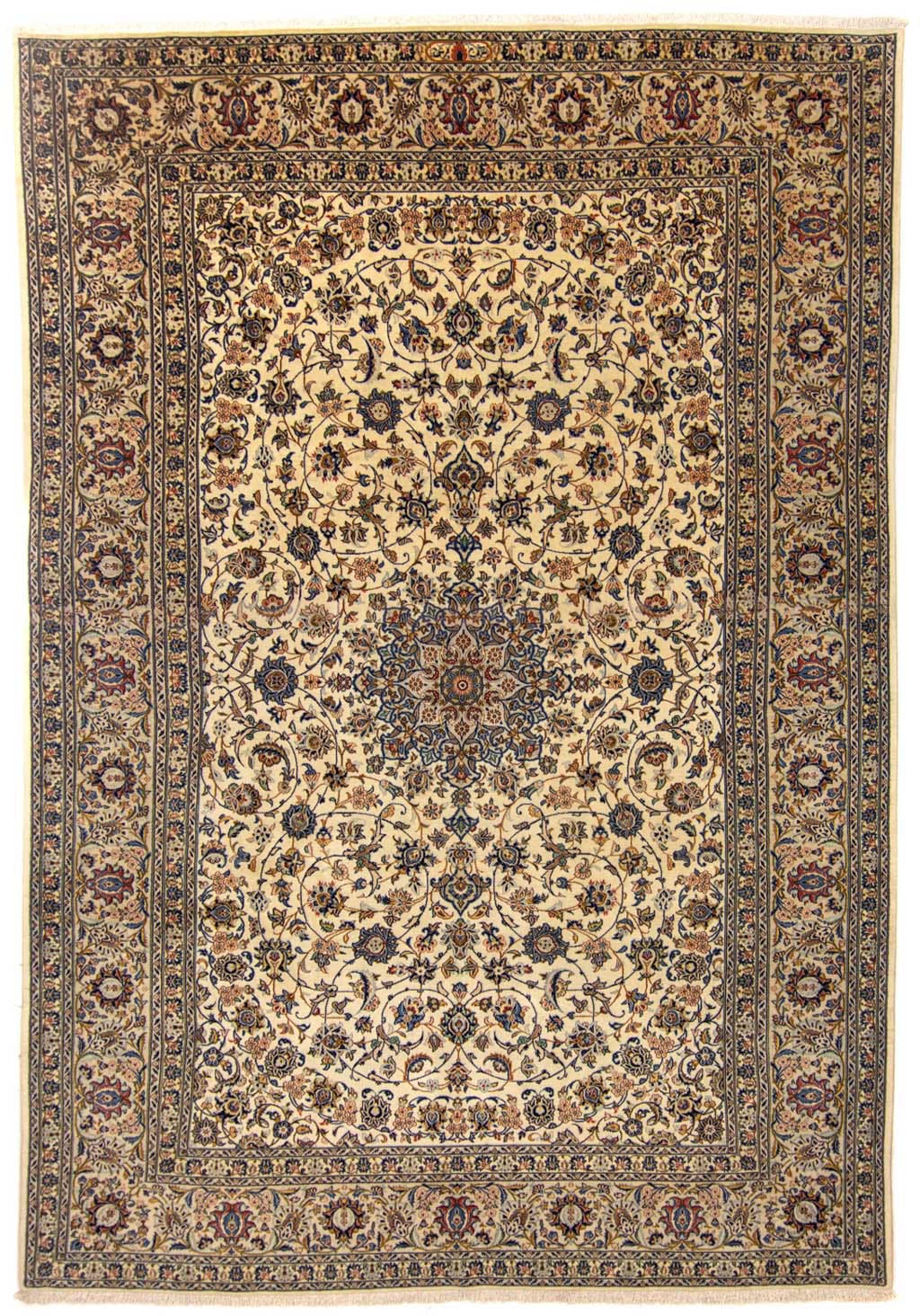 morgenland Wollteppich »Keshan Medaillon Beige chiaro 355 x 247 cm«, rechte günstig online kaufen