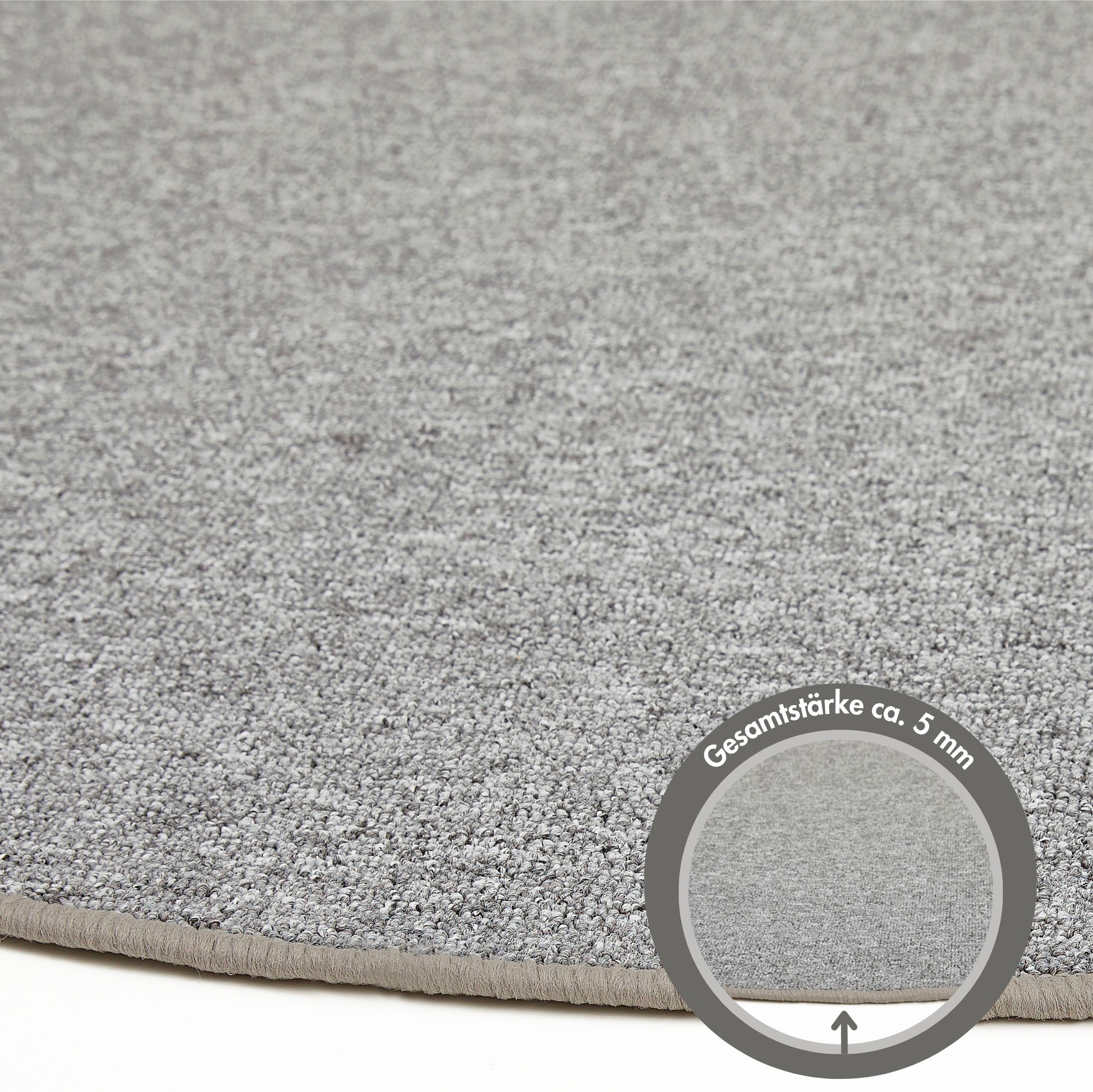 Andiamo Teppich »Luton, Made in Germany«, rund, 5 mm Höhe, melierte Optik, ideal im Wohnzimmer & Schlafzimmer