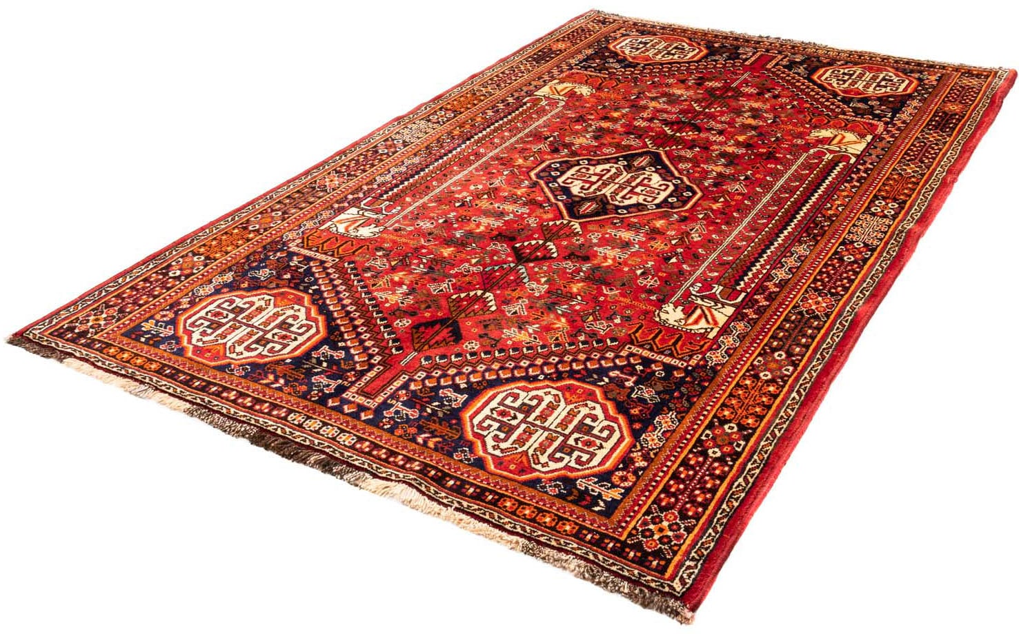 morgenland Wollteppich »Shiraz Medaillon 265 x 168 cm«, rechteckig, 1 mm Hö günstig online kaufen