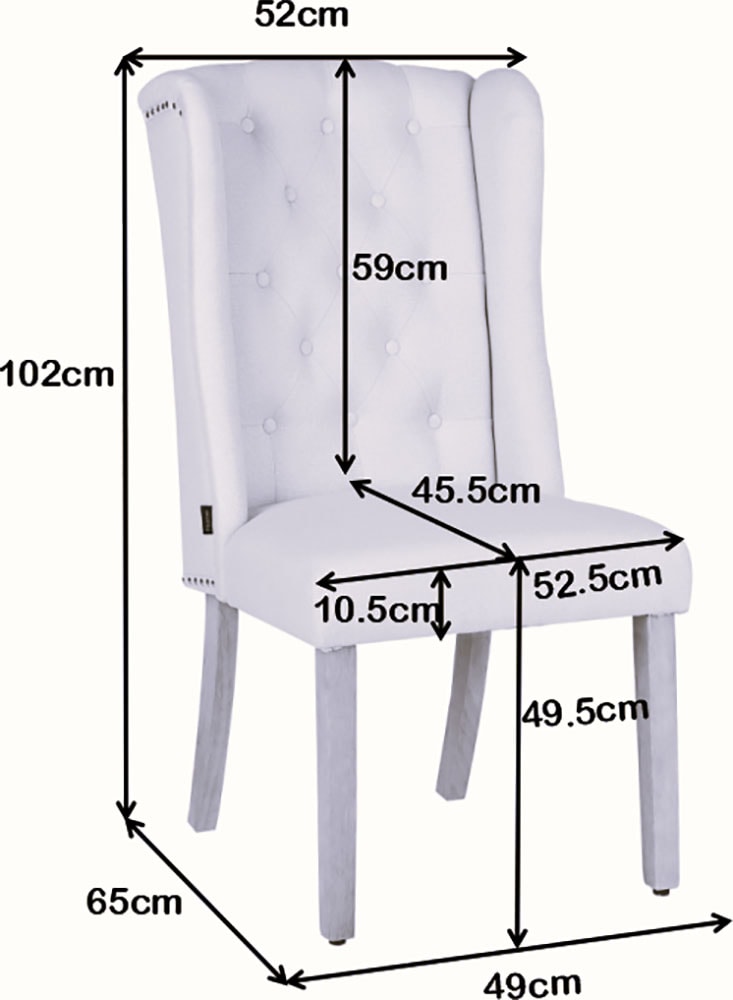 Home affaire Esszimmerstuhl »Liao, 2er-Set«, (Set), pflegeleichter Webstoff Bezug, Knopfheftung, Sitzhöhe ca. 50 cm