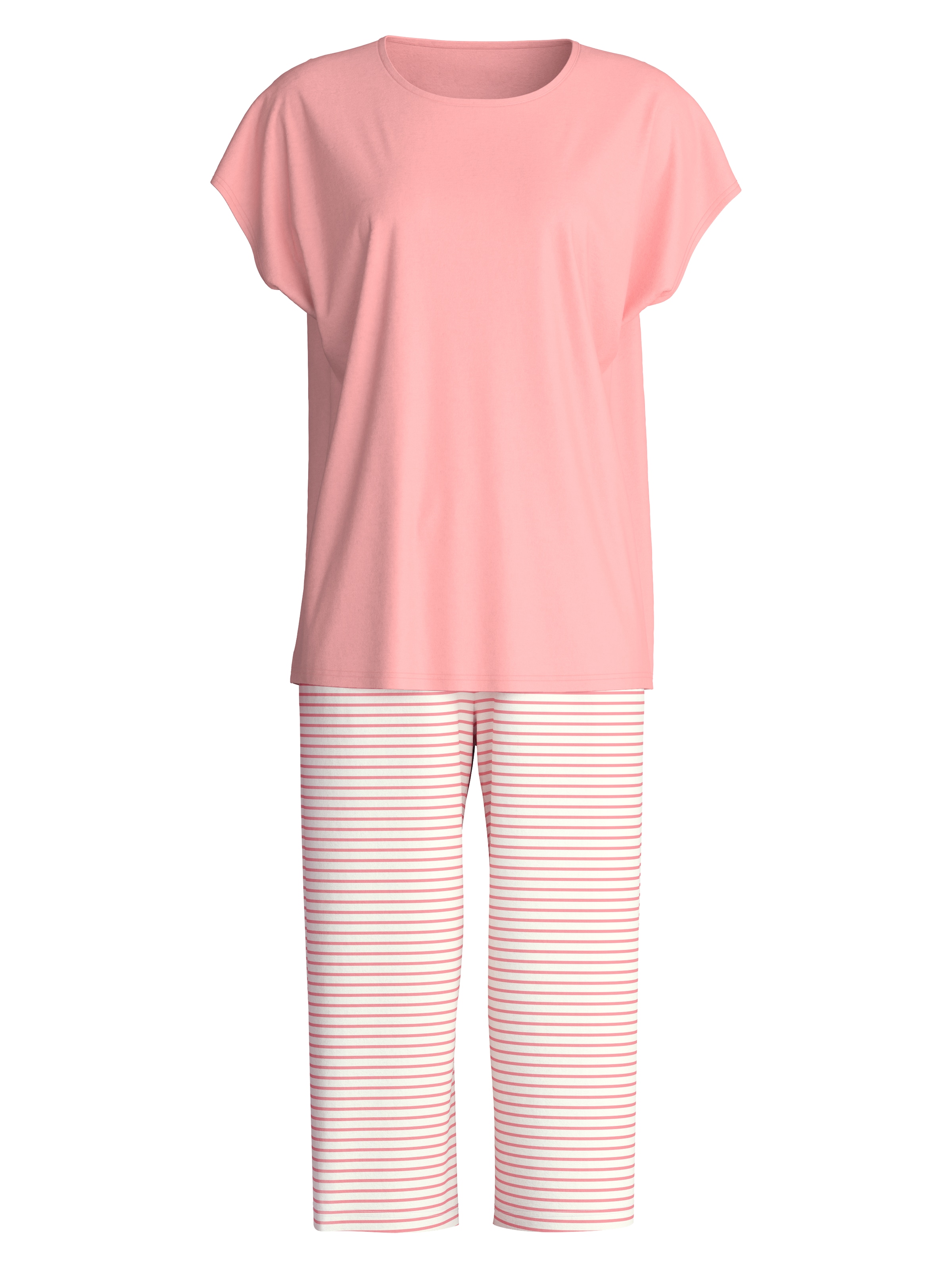 CALIDA Capri-Pyjama »Lovely Nights« 2 mit kurzem Arm und Rundhalsausschnitt, weiche Single-Jersey Qualität