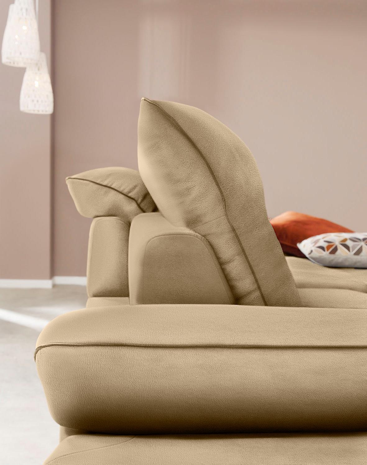 W.SCHILLIG Ecksofa »enjoy&MORE, Designsofa, elegant und bequem, L-Form«, Sitztiefenverstellung, Füße bronze pulverbeschichtet, Breite 294 cm