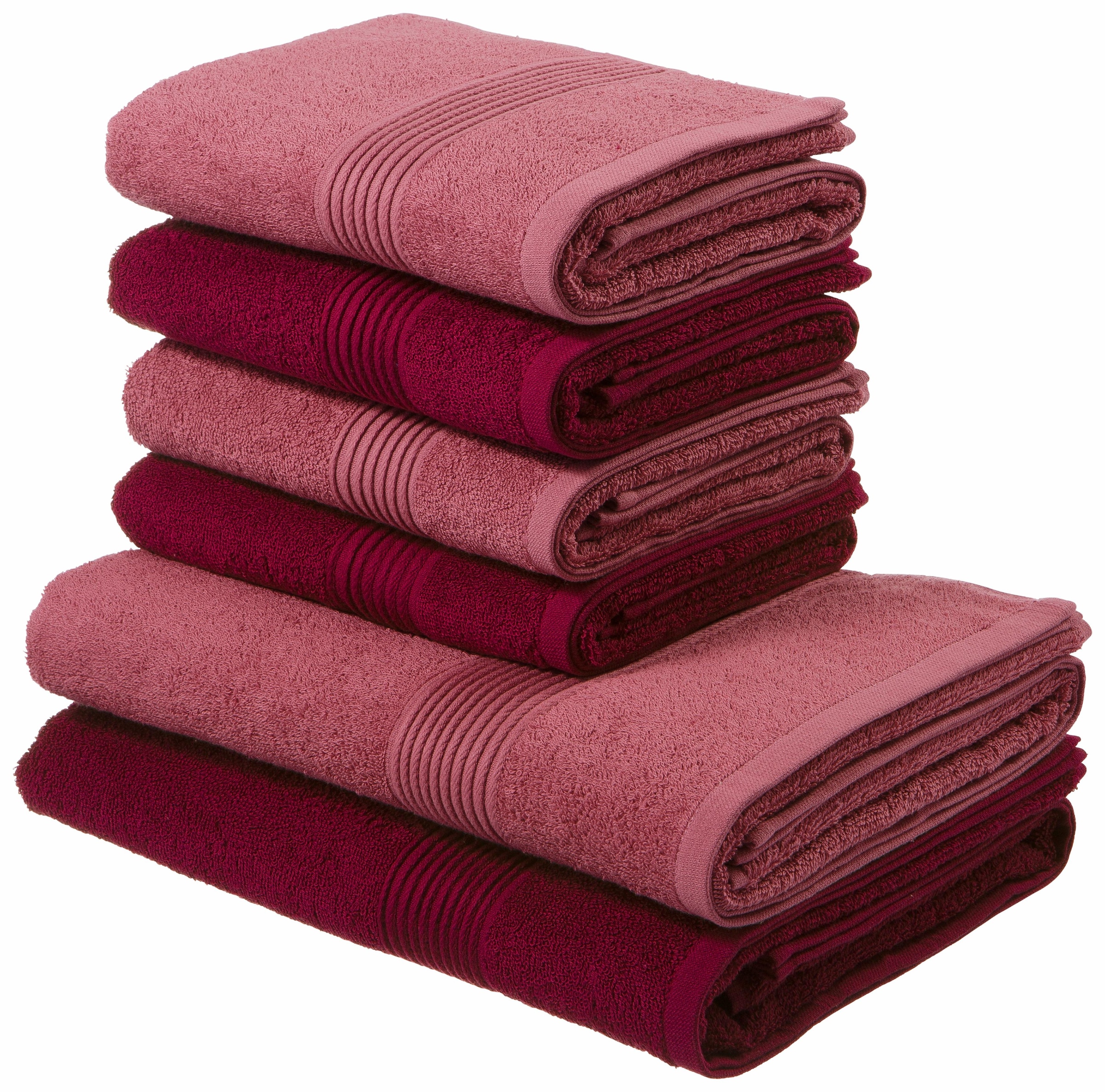 my home Handtuch Set »Anna, 2 Duschtücher 70x140, 4 Handtücher 50x100«, Set günstig online kaufen