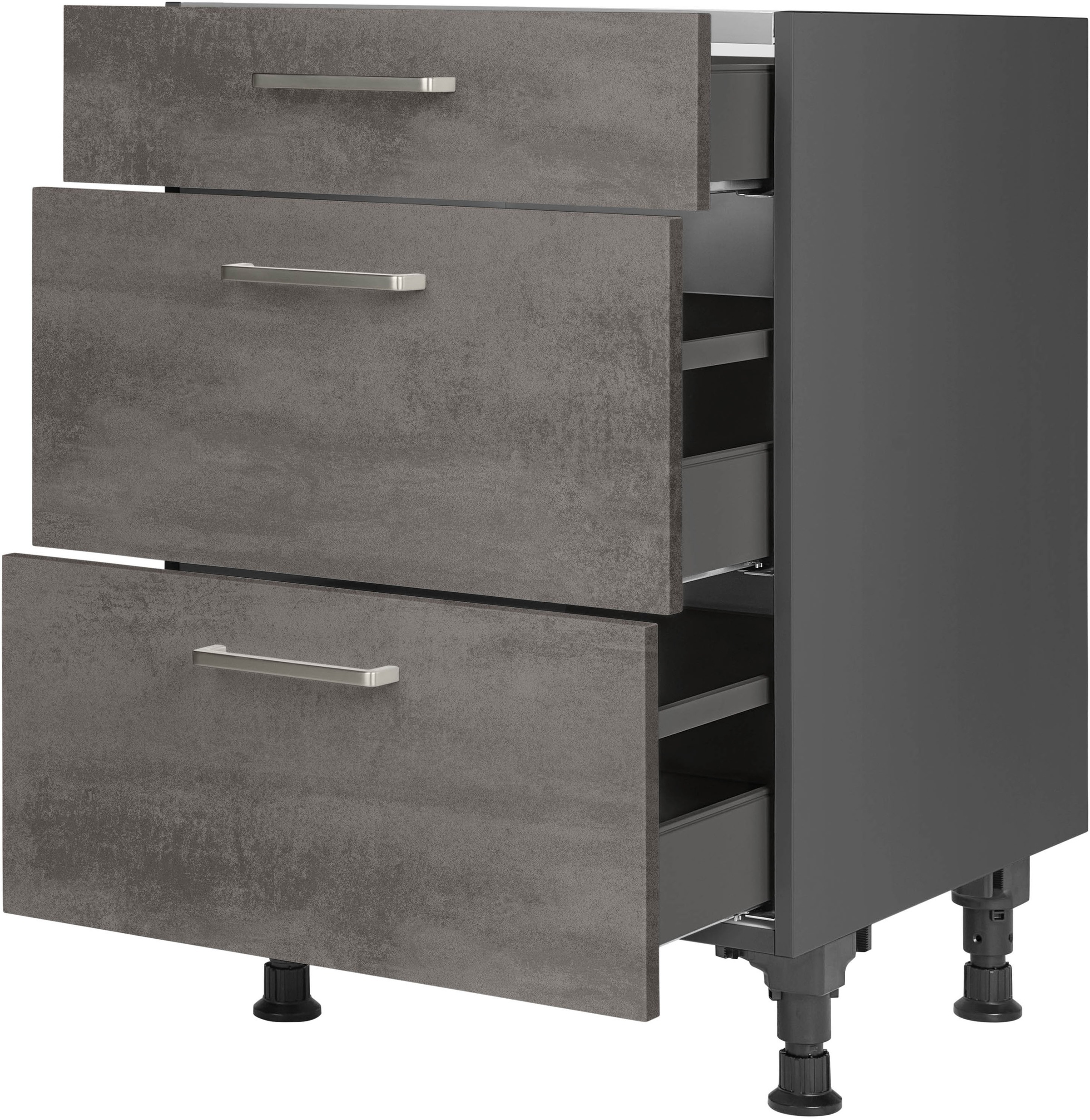 nobilia® Kochfeldumbauschrank »"Riva", vormontiert, mit Schubkasten und Aus günstig online kaufen