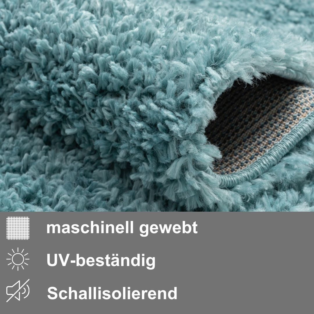 Myflair Möbel & Accessoires Hochflor-Teppich »My Shaggy«, rund, 37 mm Höhe, Shaggy, Uni Farben, leicht glänzend, Microfaser, extra flauschig