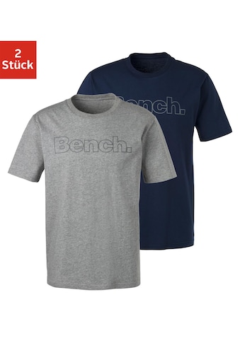 T-Shirt, (2 tlg.), mit Bench. Print vorn