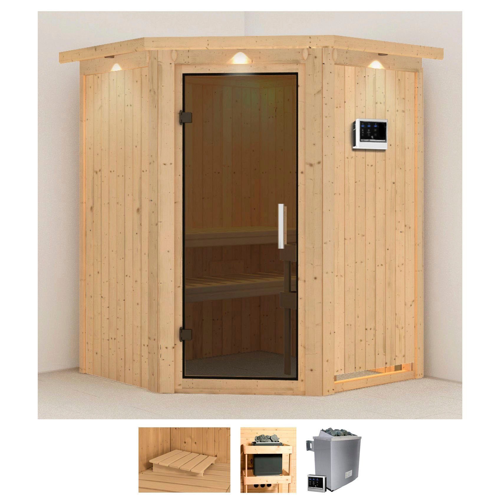 Karibu Sauna »Larin«, 9 KW-Ofen mit externer Steuerung günstig online kaufen